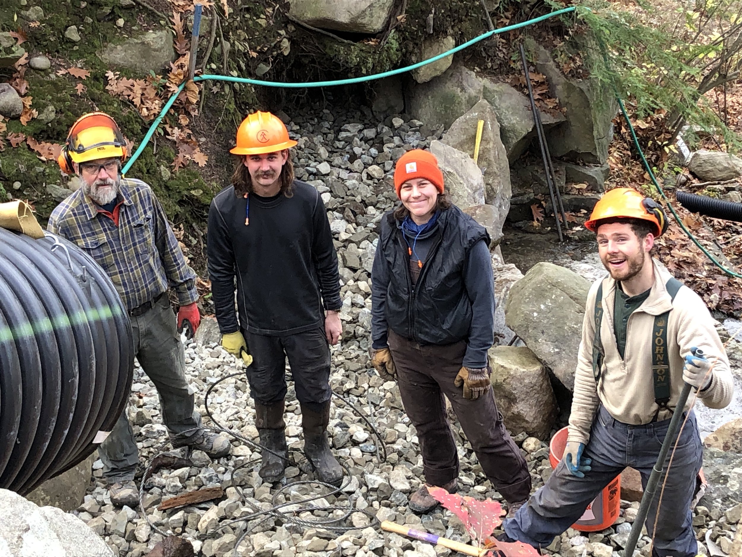  Waterfall Restoration team - Peter Jensen, Ben, Rachel, and Colin 