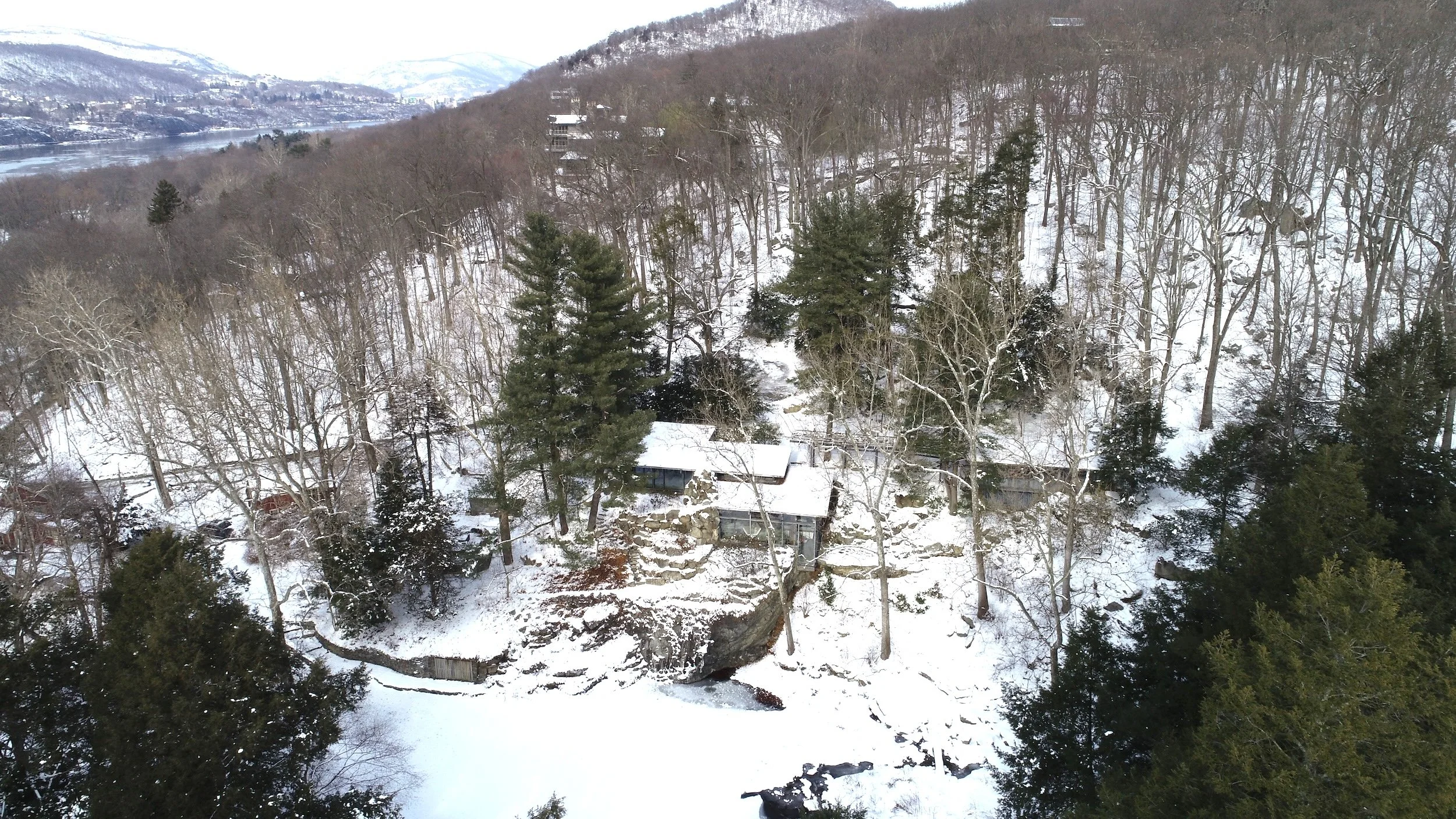 Manitoga from Above in Winter, 2022 by Rick Darke