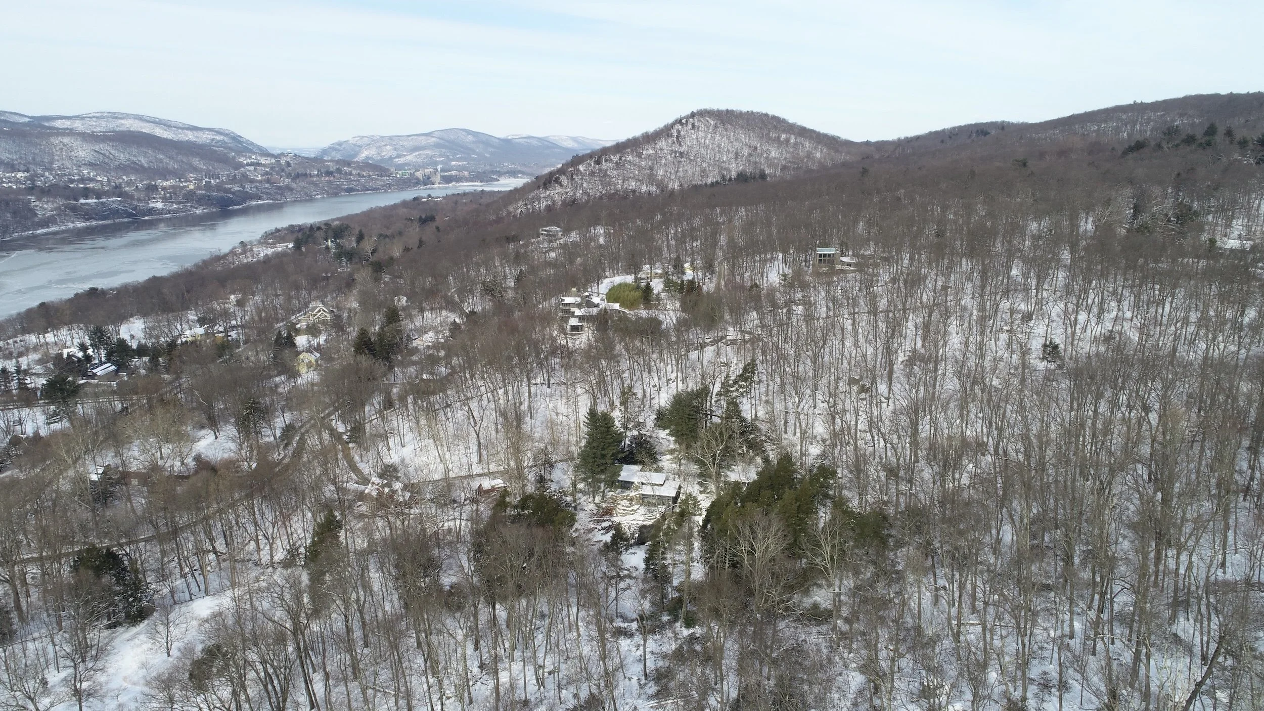 Manitoga from Above in Winter, 2022, by Rick Darke