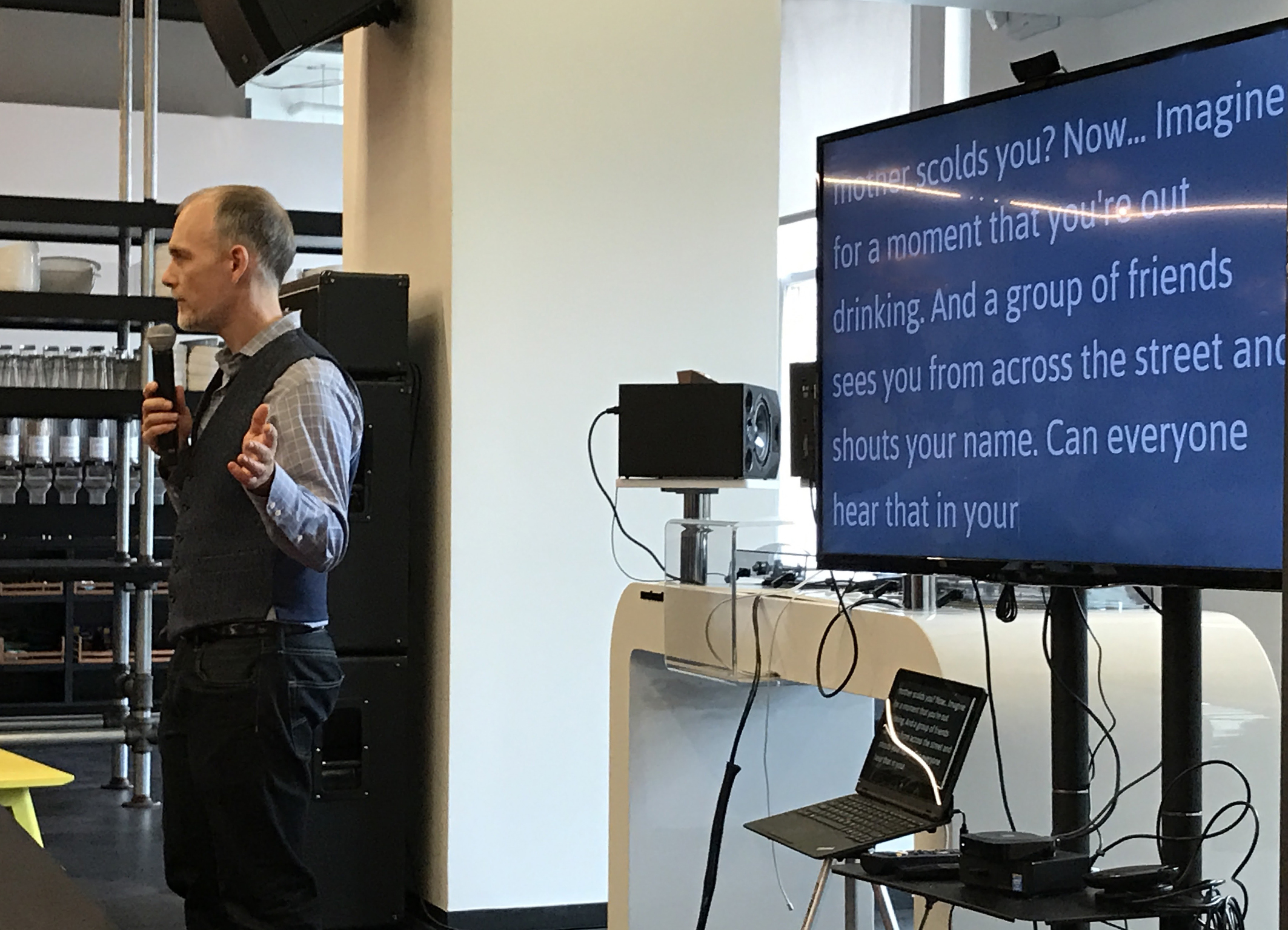 Craig Shepard leads a listening exercise (closeup)