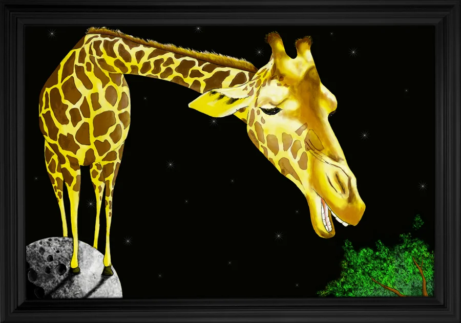 Framed Roobrics Giraffe on the Moon.jpg