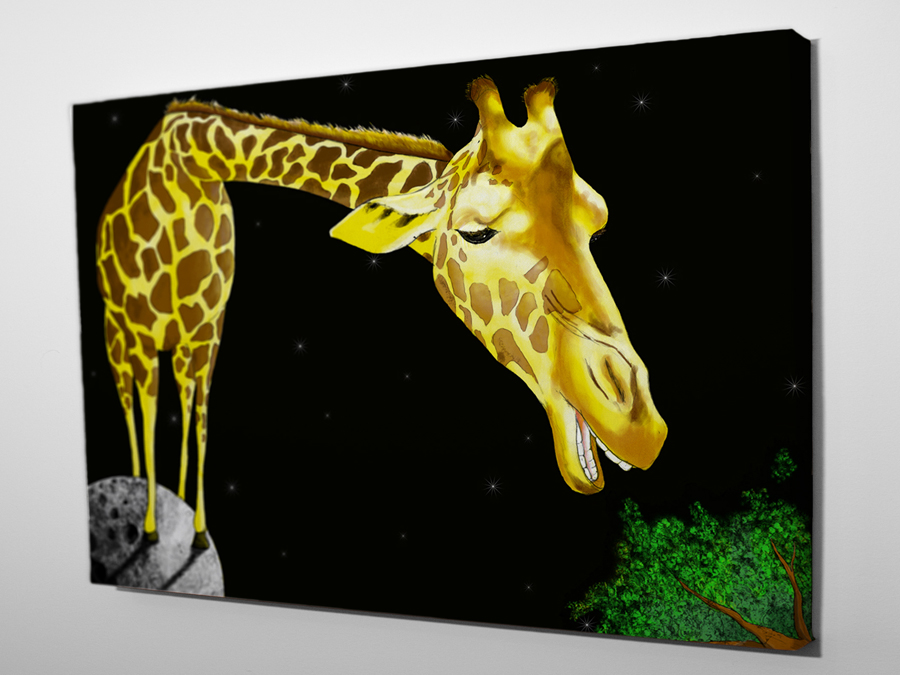 Canvas Print Roobrics Giraffe on the Moon.jpg