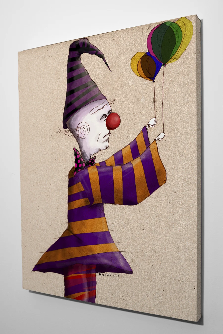 Canvas Print Roobrics Old Clown with Balloons.jpg