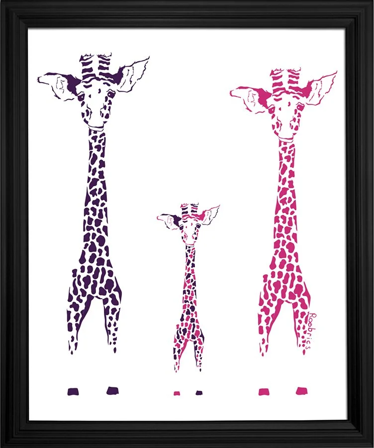 Framed Giraffe Family 3D.jpg