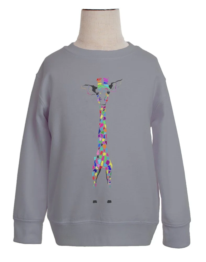 Sweater Gray Colorful Giraffe.jpg