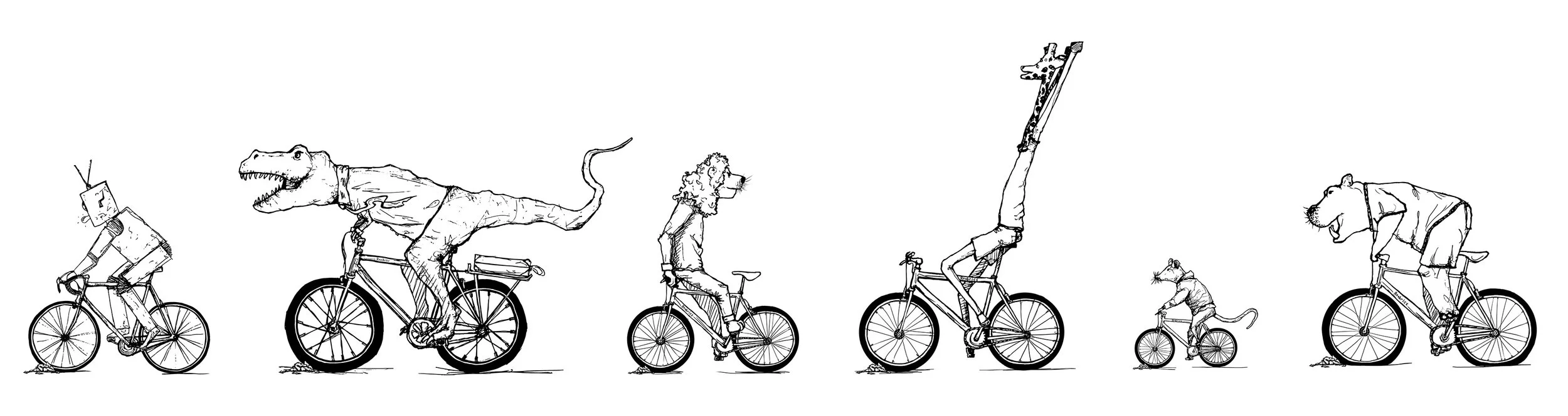 Animals Riding Bicycles Print.jpg