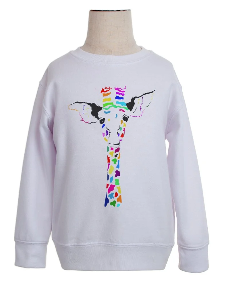 Sweater White Colorful Giraffe Face.jpg