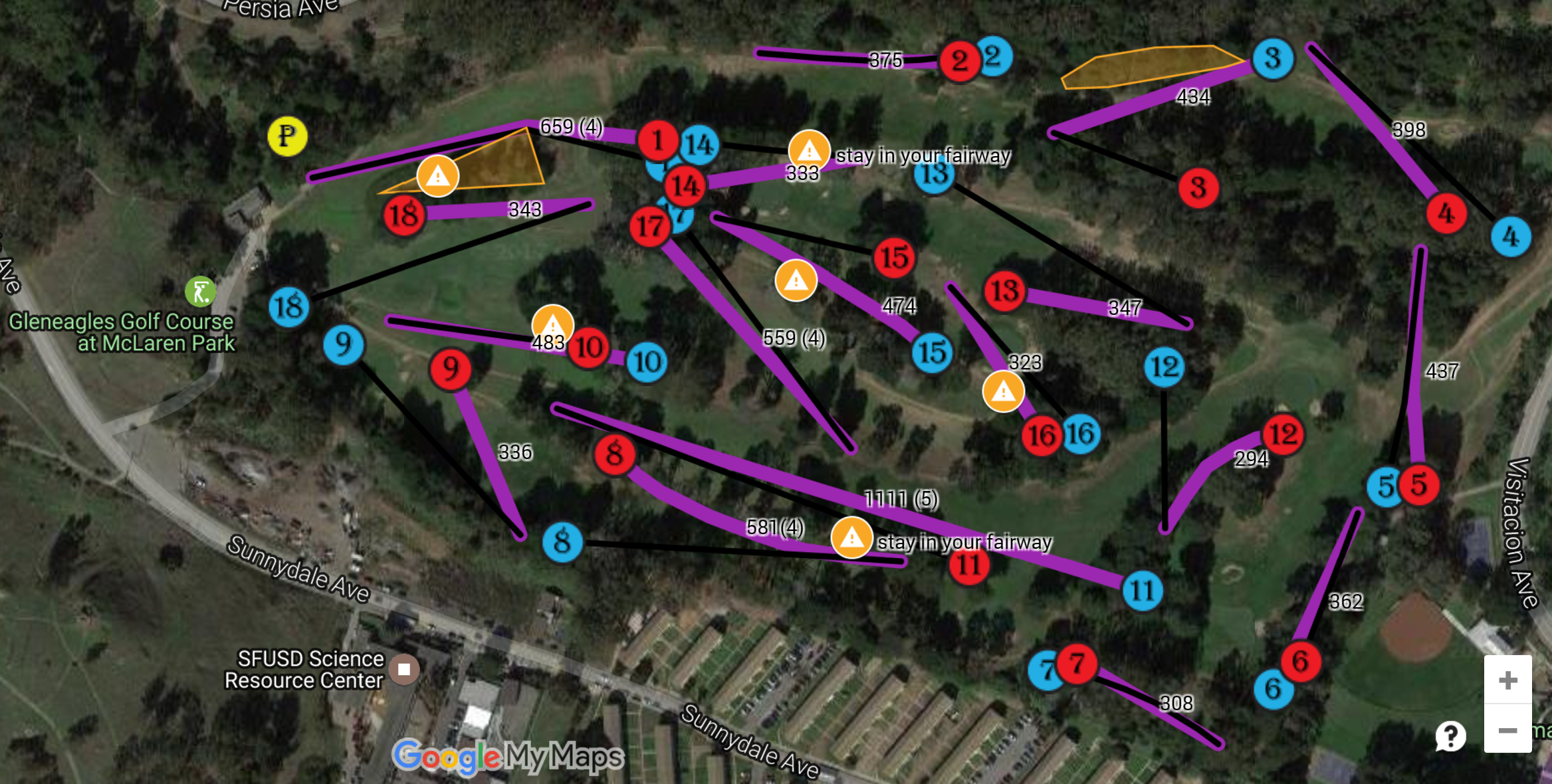 Disc Golf Gleneagles Gc At Mclaren Park