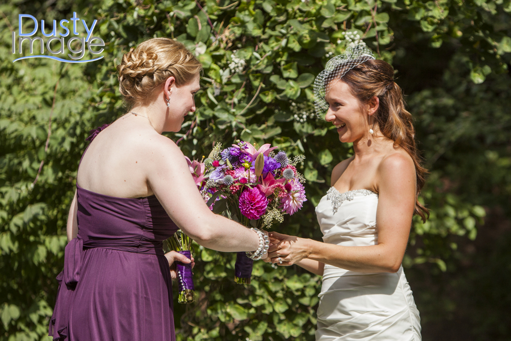 This was right before the butterflies landed on the bouquet!