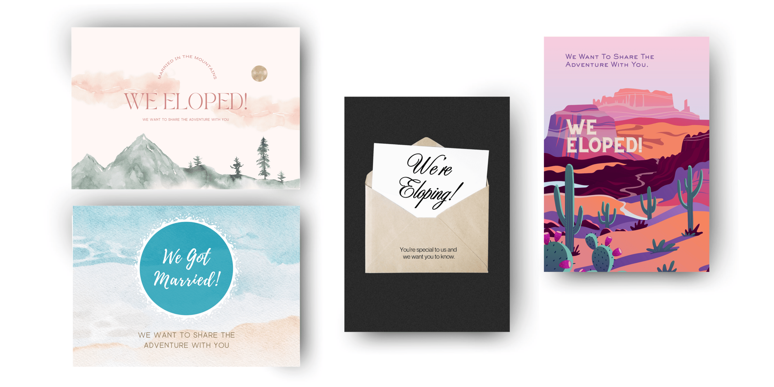 9 Elopement Announcement Cards For Every Elopement Story