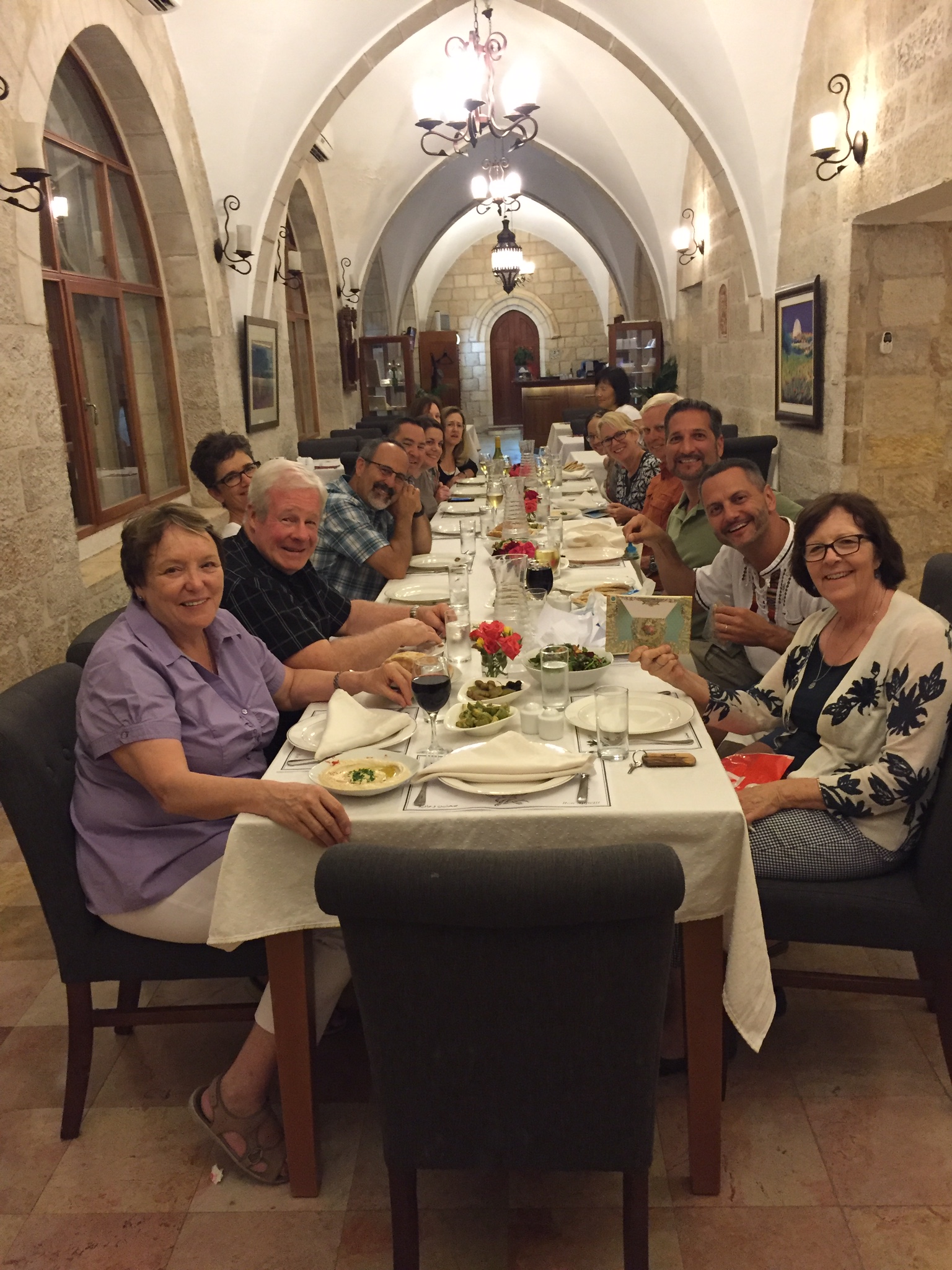 Day 11: Benedictine vespers at Abu Gosh (possible site of Emmaus) and last dinner at St. George's
