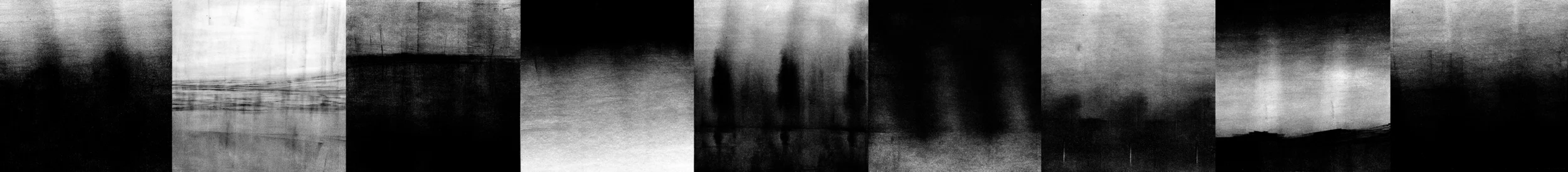 "Dusk" 2013 10" x 90" Inked paper mounted on wood panels 
