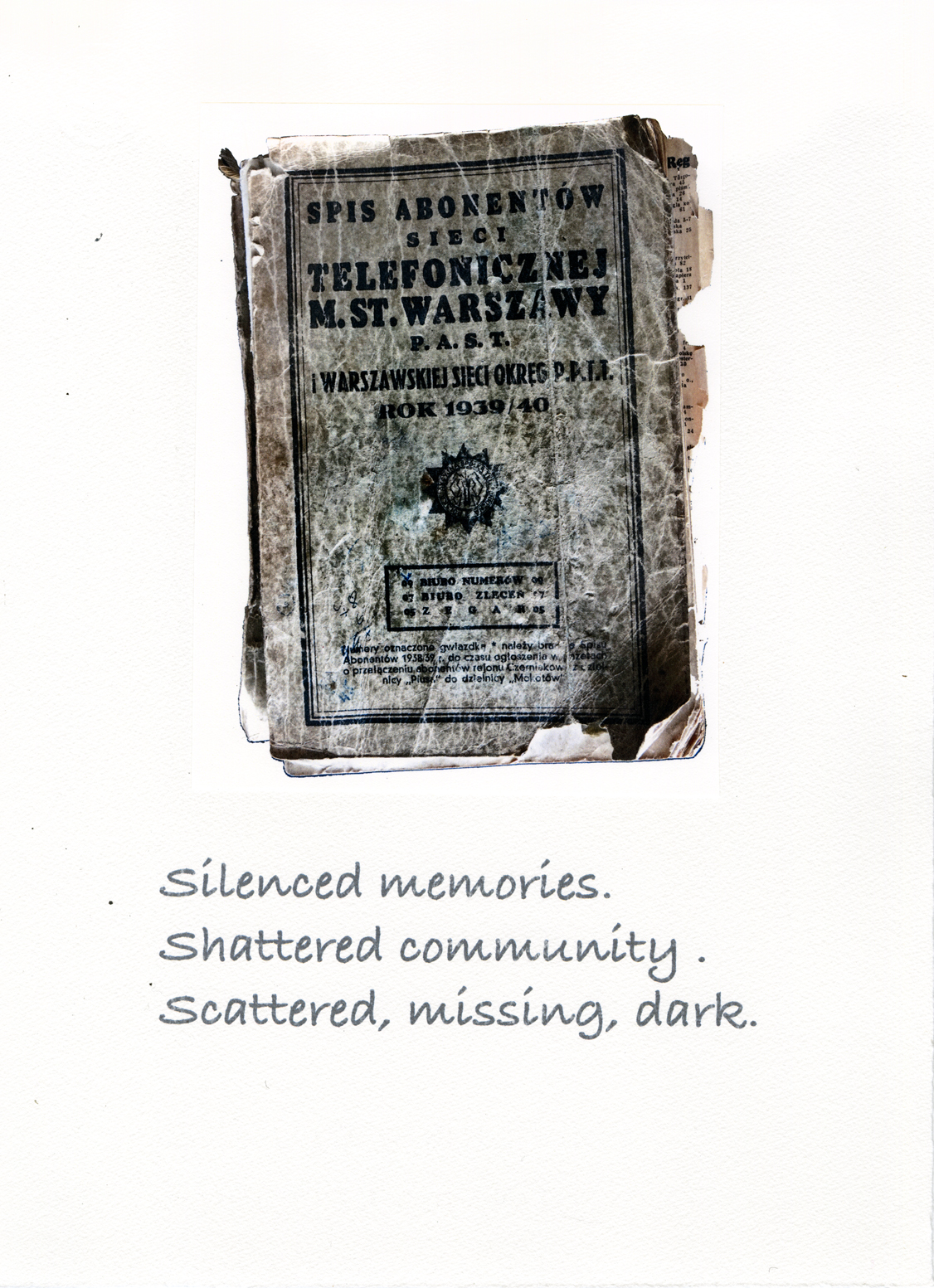  Silenced Memories Shattered Community" 2016  Digital Print &nbsp;11" x 15" 