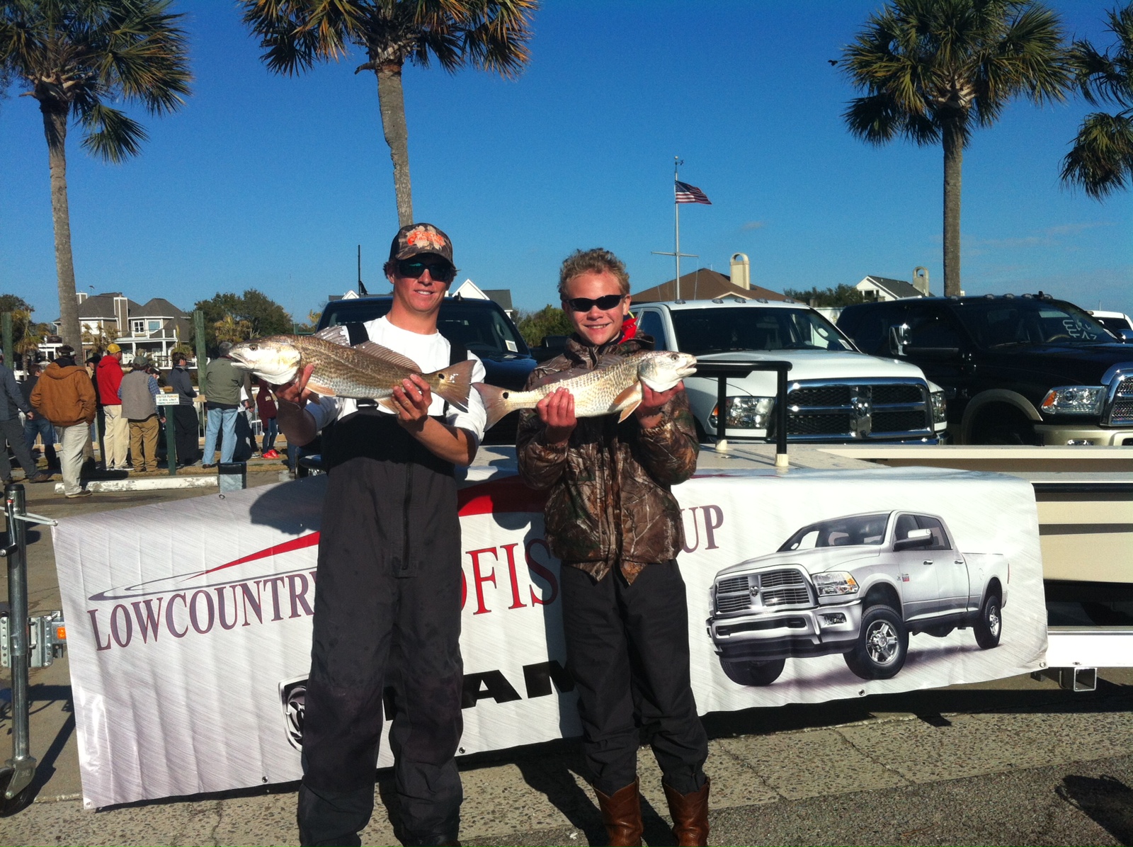 My friend Jonathan and I tied for first with two redfish that went 8.07 pounds.