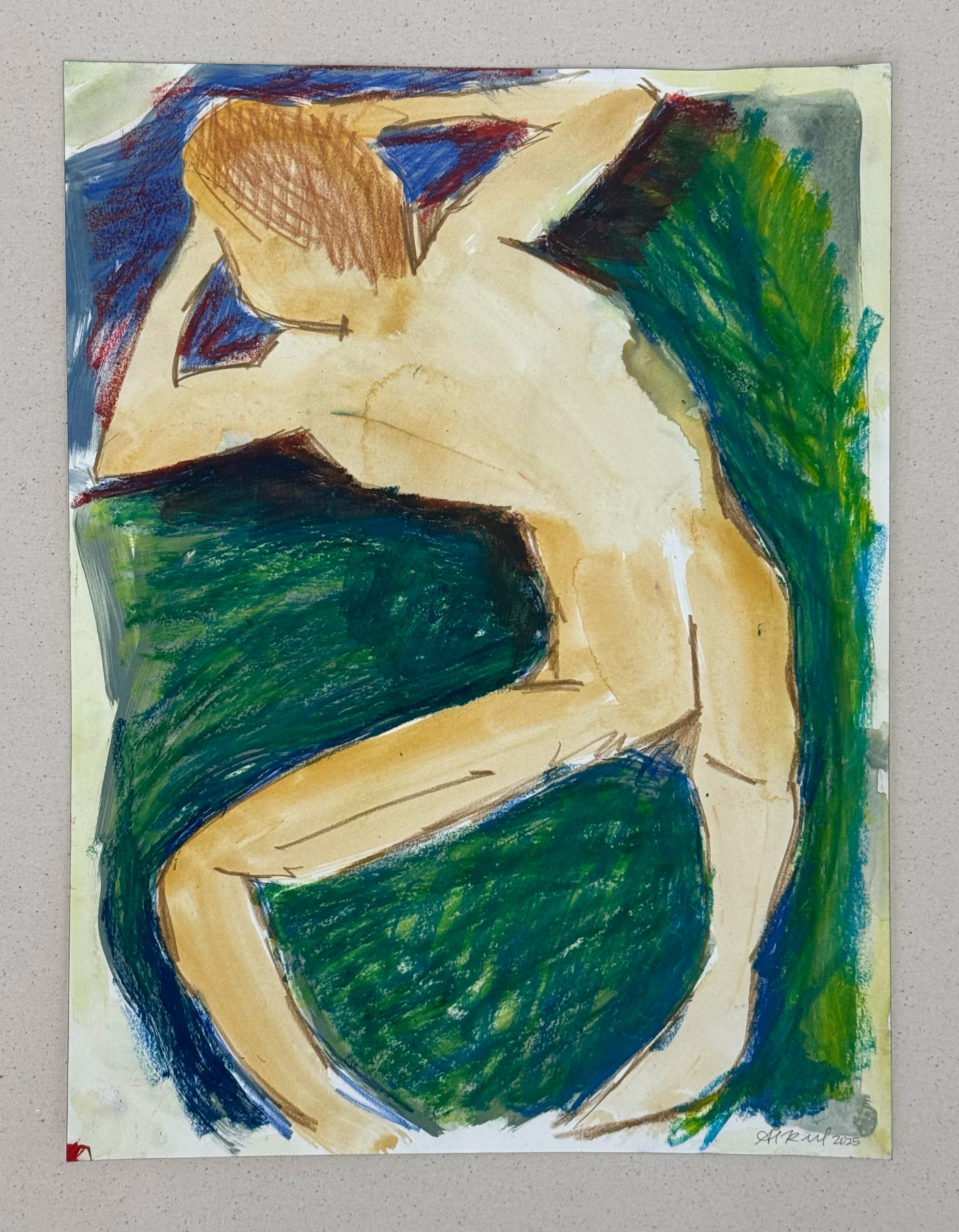 Sleeping Man - Mixed Media