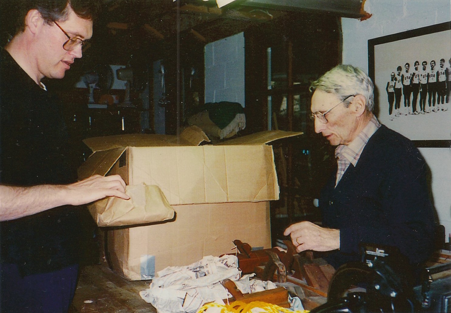 Wendall and me unwrapping some planes I had in WI