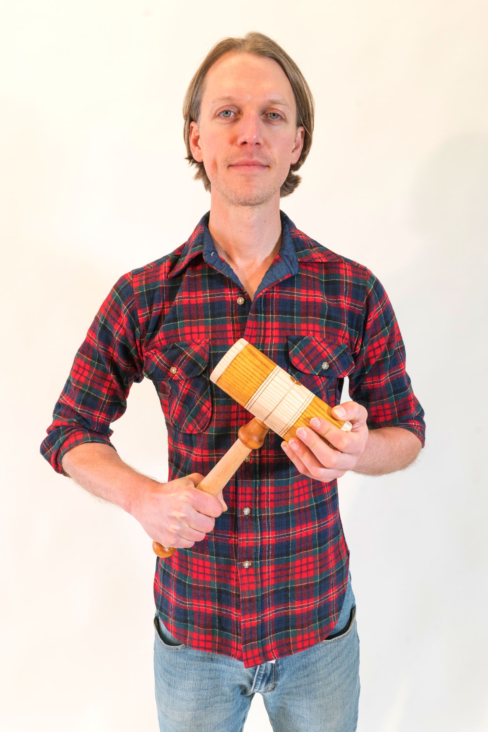 Corey worked with John McCormack,  learning to turn this wooden mallet