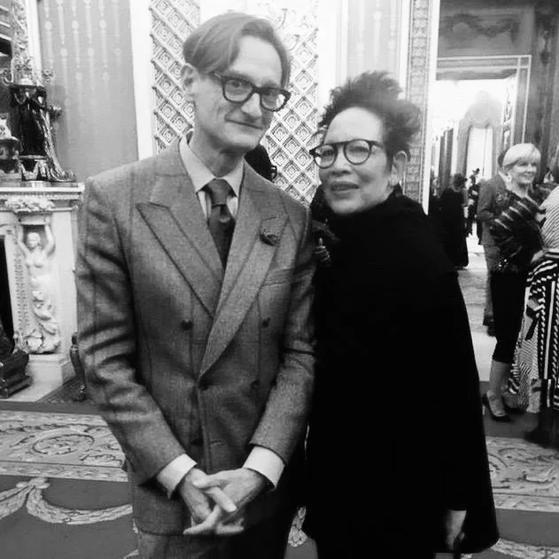 February 2018 What an unbelievable experience being part of the Commonwealth Fashion Exchange. Photos were not permitted of the exhibits however here I am with Hamish Bowles international editor at large for Vogue who curated the exhibition which was magical. All of the fashion world were there Anna Wintour, Suzy Menkes, Edward Enninful and many more. The work of the other participants was incredible. Thank you Eco Age , MATCHESFASHION and the Commonwealth Fashion Council . -M.