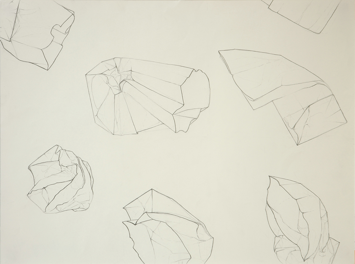 Drawing 1 // In-Class Still Life // graphite on paper // 24”x18”