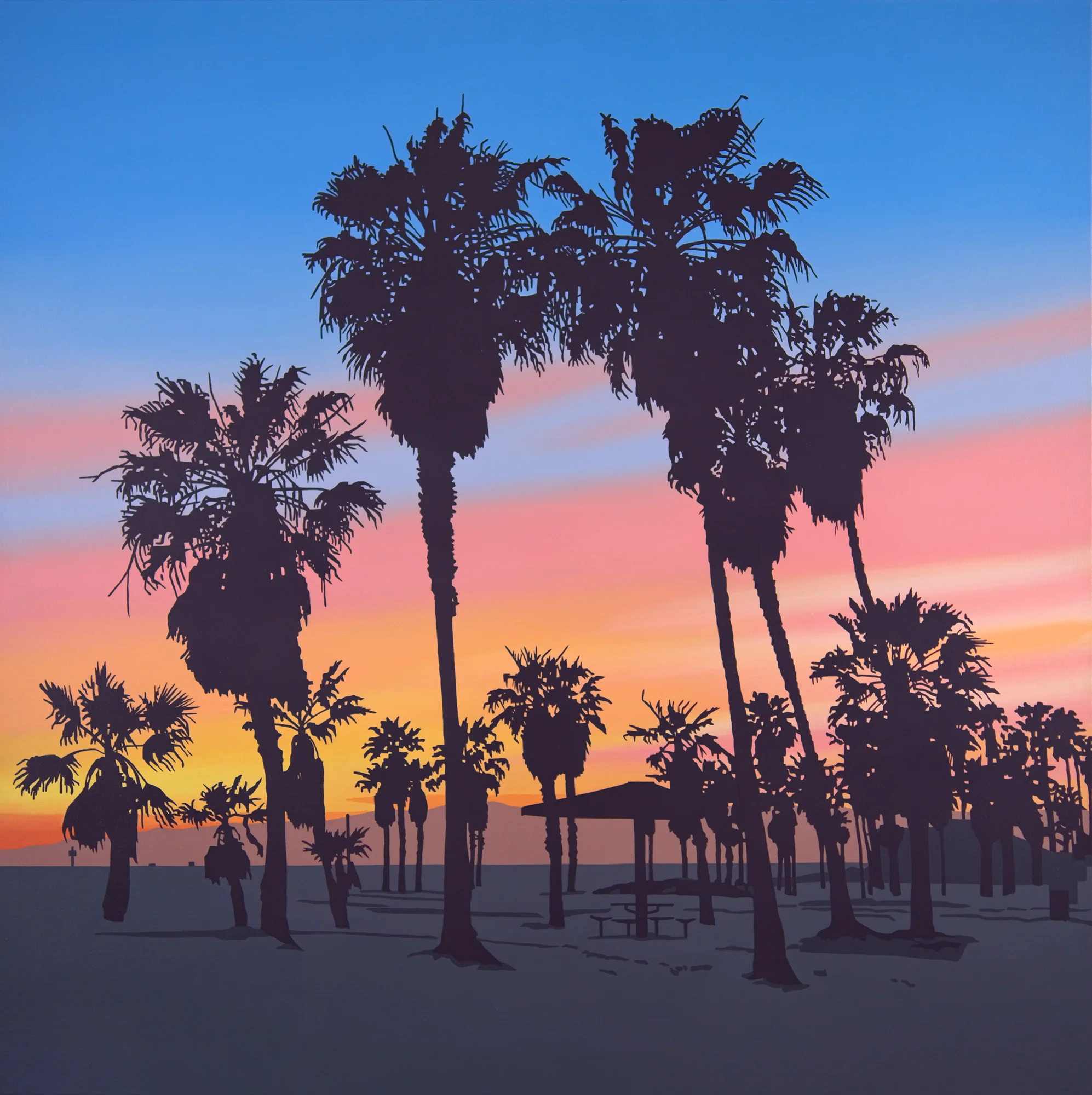Venice Beach Palms // 44"x44" // oil on canvas