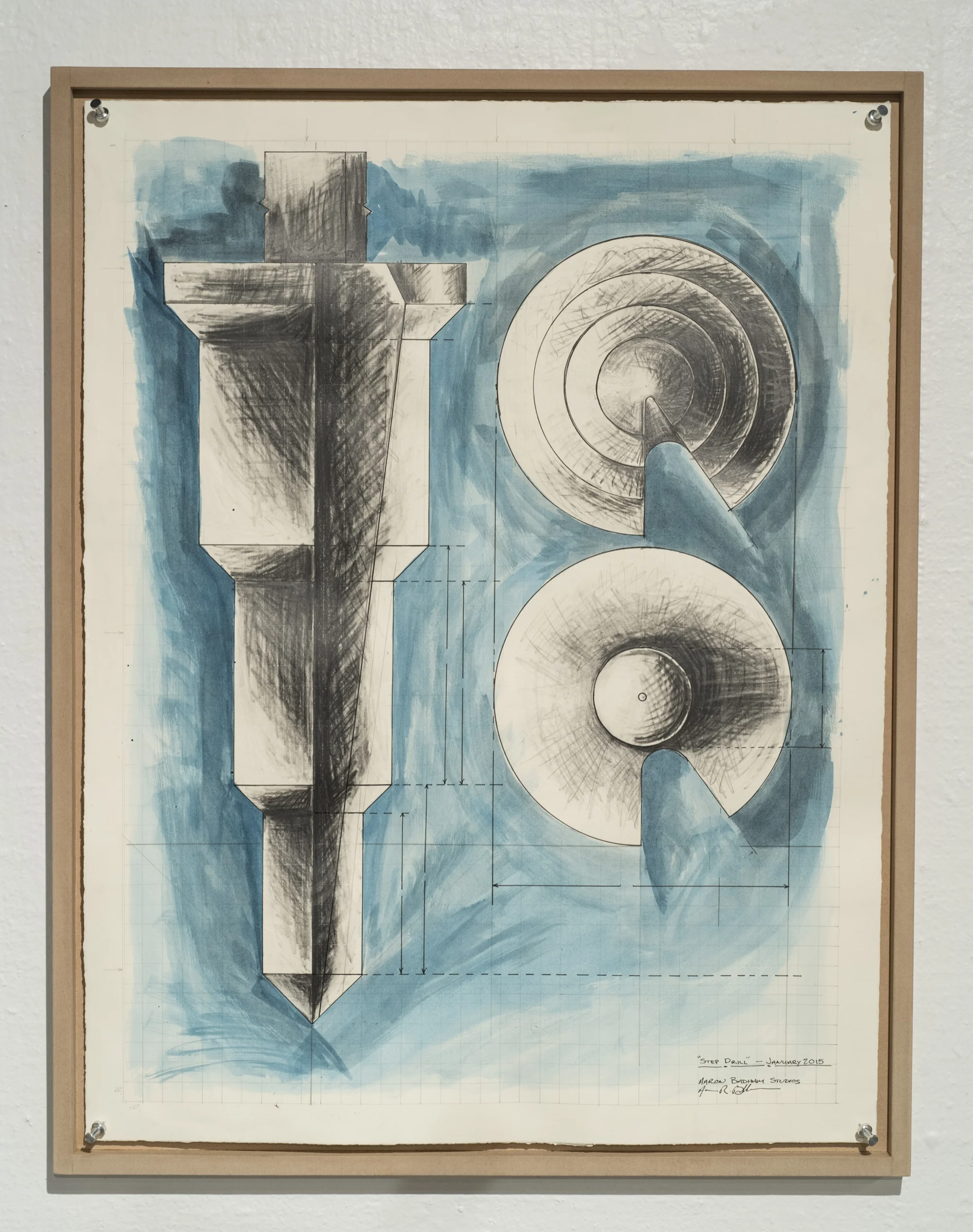 STEP DRILL 2015 GRAPHITE AND ACRYLIC INK ON PAPER