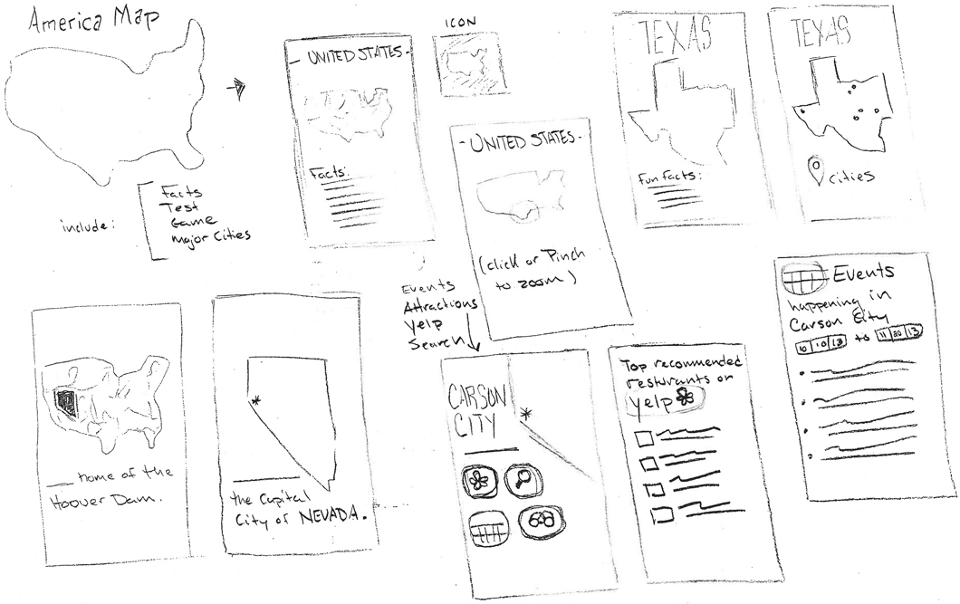 November 20: Spent some time today thinking about what I wanted to do with this map and began to envision it as an app. As I made a very rough wireframe, I began to think about informational features and plug-ins that might be useful.