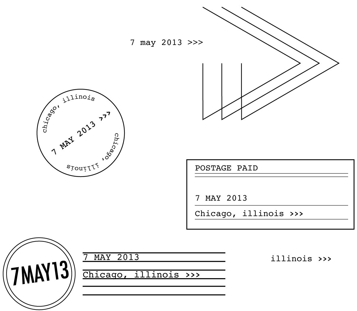     May 7:   Looking at postage lable designs . 