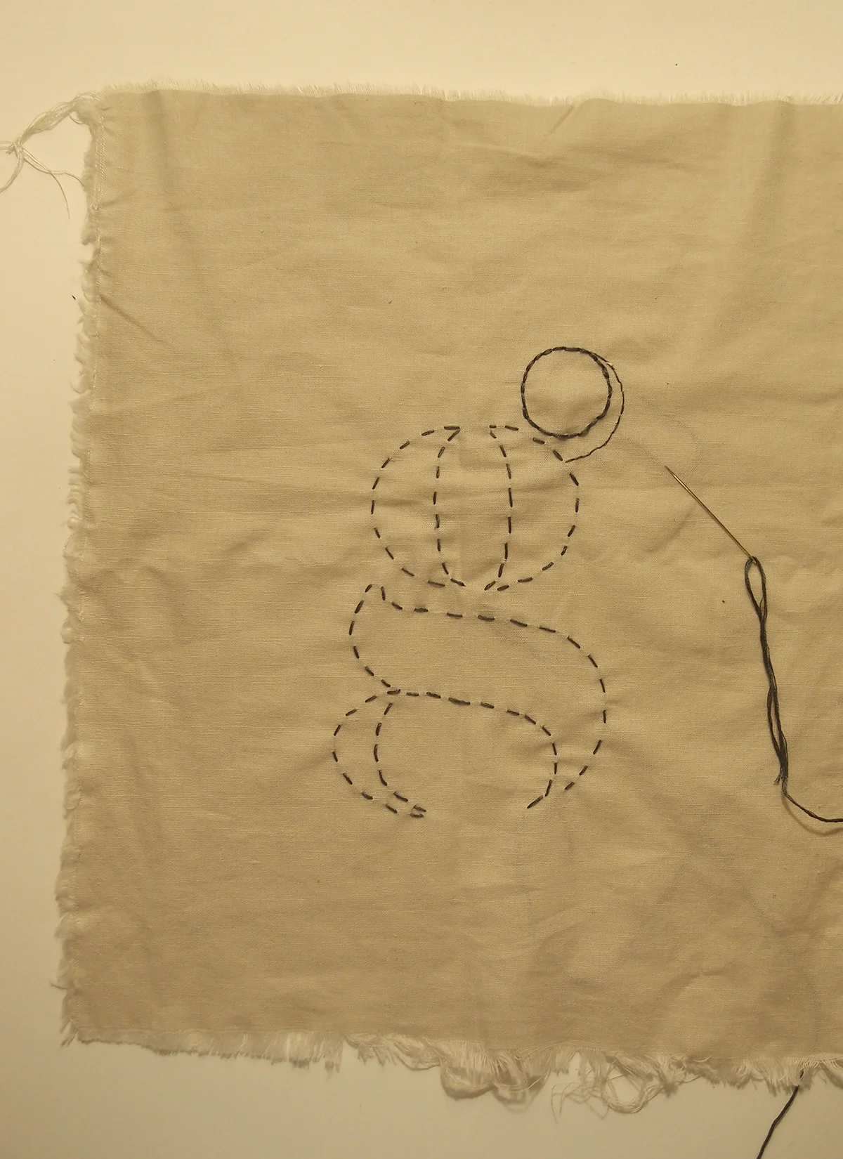     May 18:   Embroidering the beautiful F37 Bella lowercase g.  