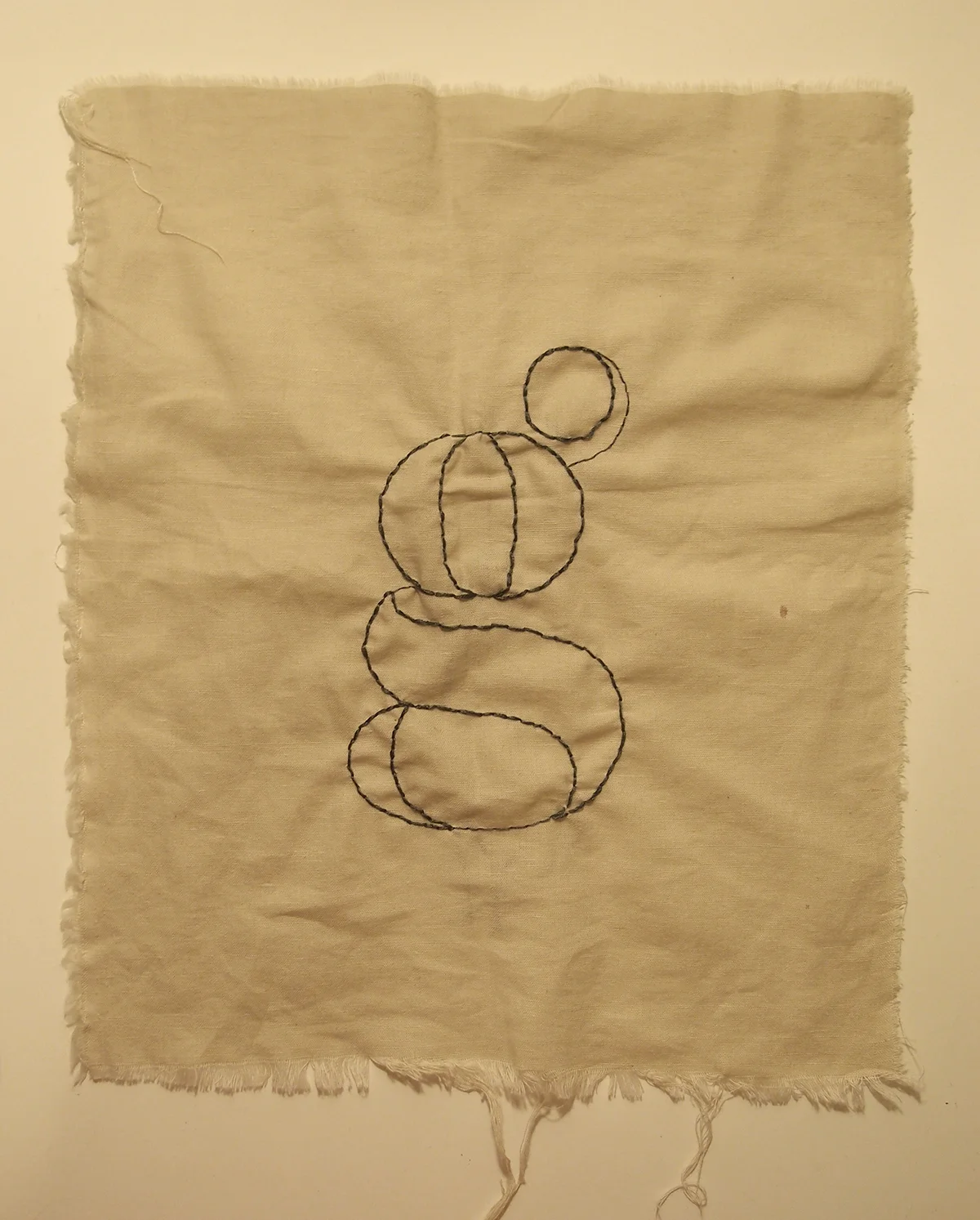     May 19:   Finished the outline of my embroidered F37 Bella g and have decided that I liked it better as a simple running stitch.  