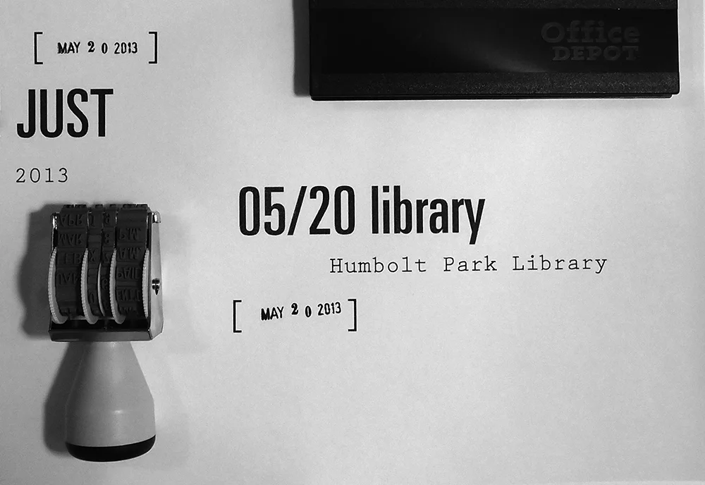     May 20:   I’ve always had my eye on the librarian’s date stamp. Today I bought my own.  