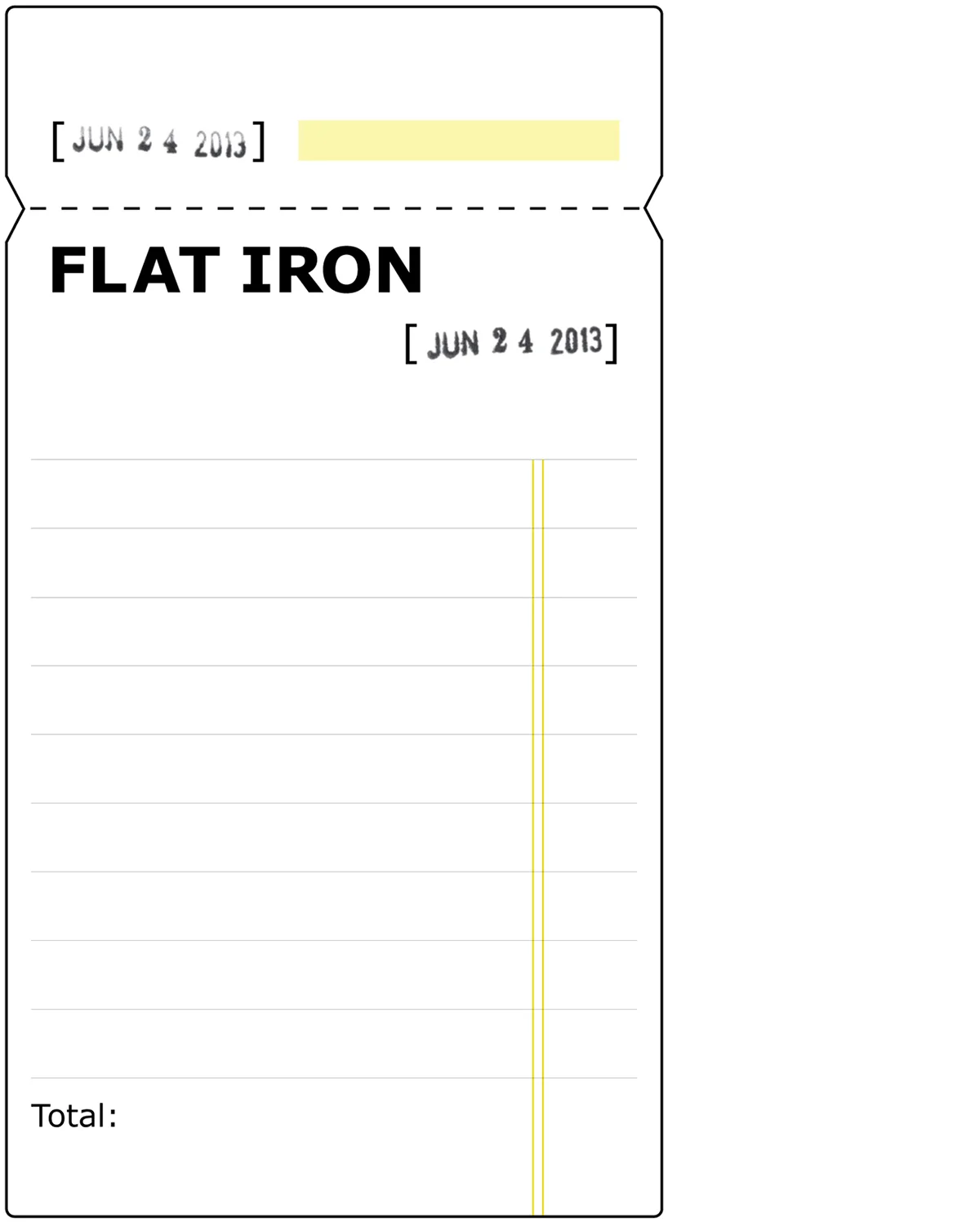     June 24:   Today I was looking at Guest Check slips, receipts, tags, etc. and it got me thinking about some other components for this mock dry cleaners.  