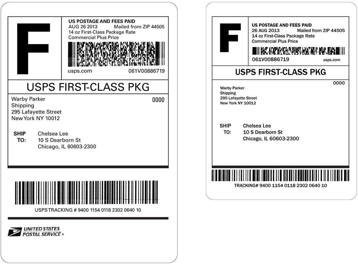     August 26:   Lately, I have found myself drawn to everyday typographic materials. This particular label arrived neatly wrapped around a small box containing my glasses. The version on the left is more or less identical (I created it with Univers 