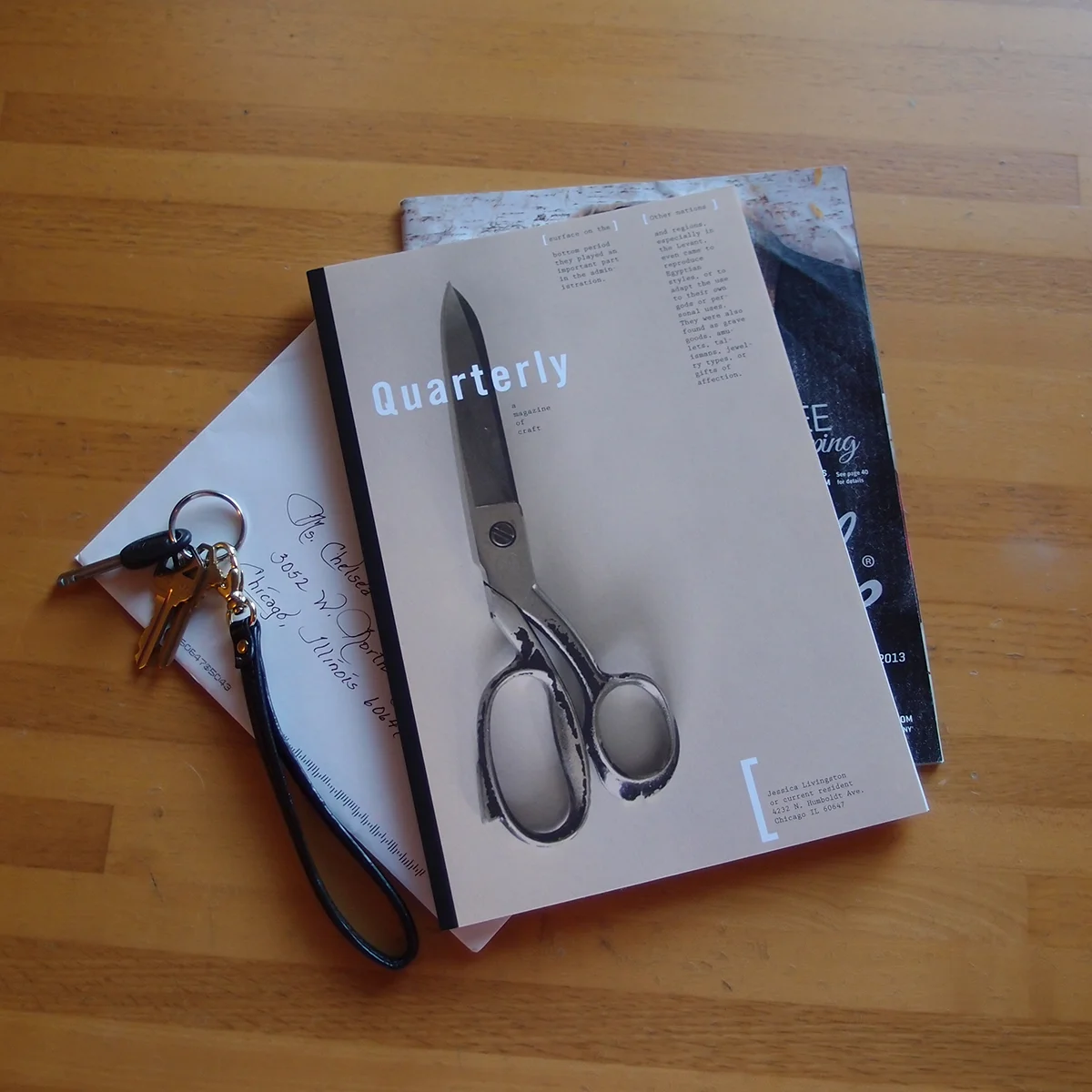     November 3:   Today I created another version of the magazine cover using a photograph of scissors rather than an illustration. I specifically choose this size so that I could wrap it around an existing magazine and bring the design to life.  
