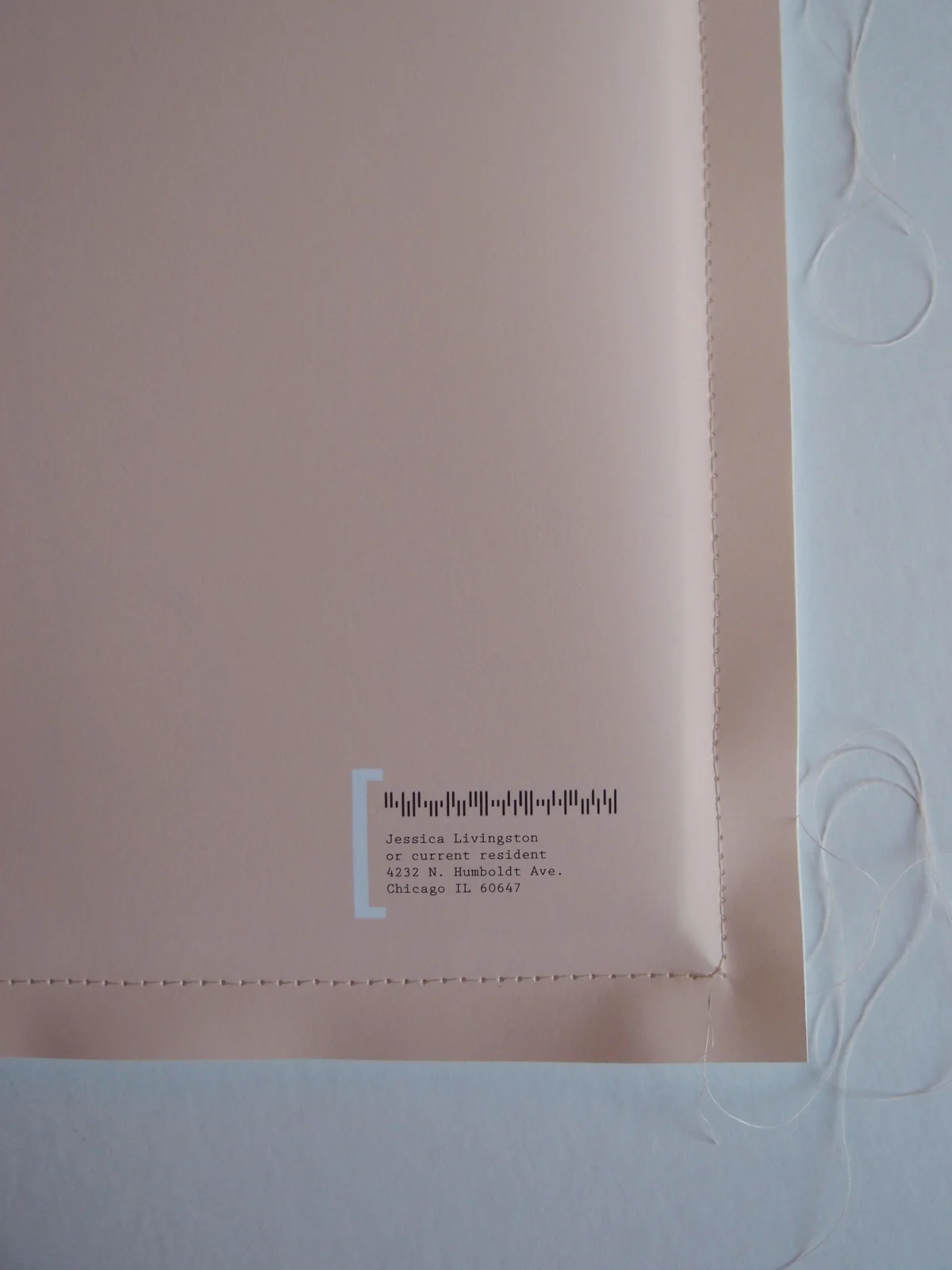     November 4:   I saw some packaging design a while back that used a similar stitched method and I have been wanting to employ it myself for some time. It seemed to go along with the idea, so I seized opportunity. I tried a few different papers, an