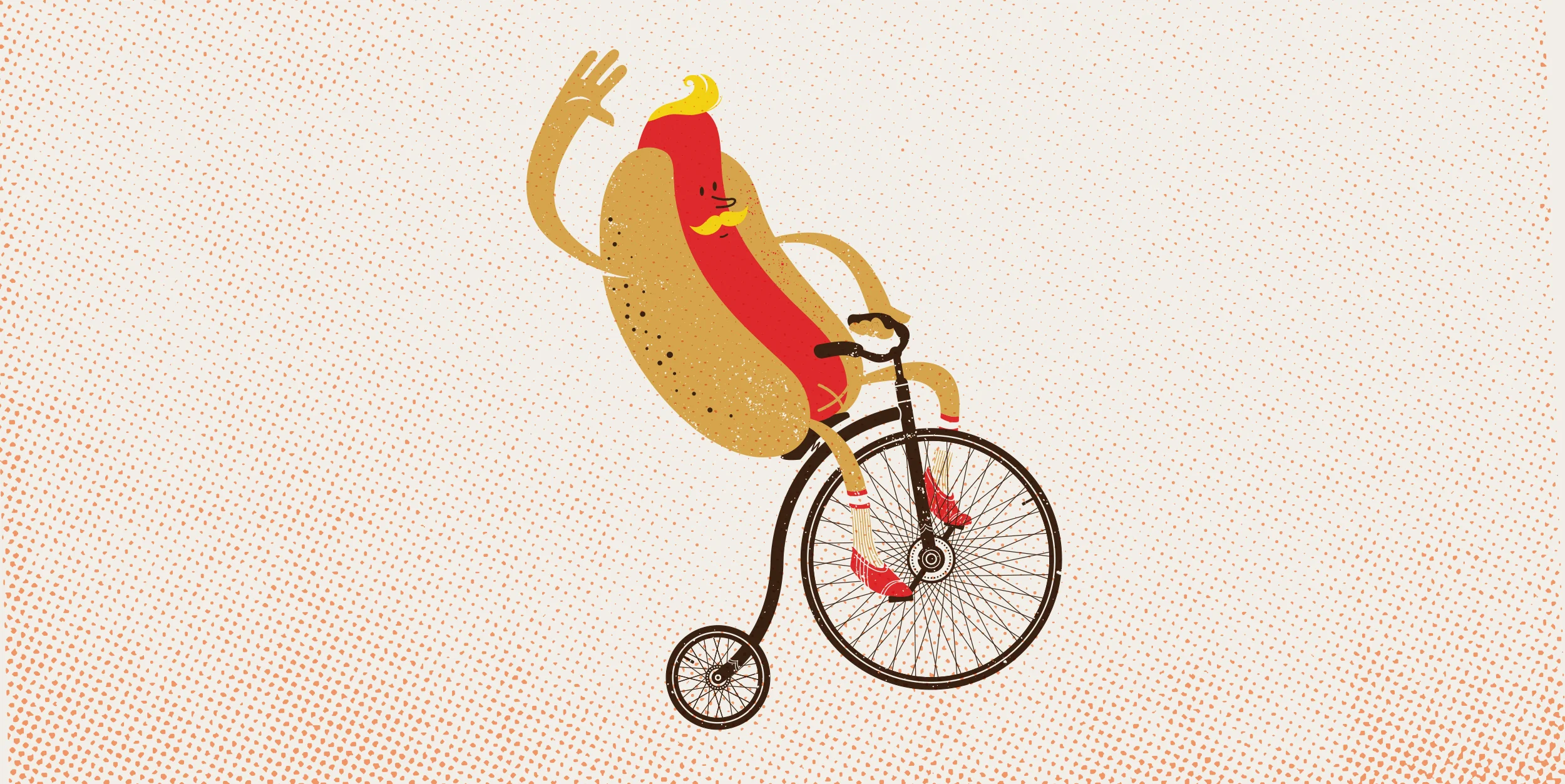 What self-respecting hot dog joint is complete without a mascot riding a pennyfarthing? Introducing Señor Stroops!