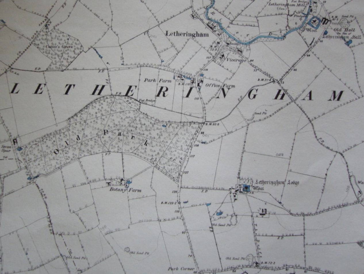 Fig.4 1 st edition 6” OS map, 1889 (LVIII.SE) 2.37 In December 2013, samples were taken from timbers used in the construction of the Lodge with the aim to provide additional understanding of the structure with the aid of the technique known as tree-ring dating. The findings from the subsequent analysis of ring-width patterns appeared in Dr Martin Bridge’s ‘Oxford Dendrochronology Laboratory Report, 2013/34’. 2.38 The felling date for the north-west corner post was given as 1472-5. Caution needs to be exercised in interpreting the date of a whole phase on this single timber, but it does imply a fifteenth century date for the primary phase. 2.39 Four timbers from the roof over the secondary phase dated and appeared to form a single group felled at the same time. One timber, an upper purlin, gave a felling date of summer/autumn 1609. This accorded well with the carved date on the door lintel to the former outside door bearing the text ‘EW 1610’, and Bridge conclude d that the roof was therefore an early seventeenth century roof and not a late seventeenth century roof as suggested in the listing description. 2.40 In the light of the dating provided by Dr Bridge’s analysis, a comprehensive ‘Historic Assessment’ of the Lodge is currently being prepared by Leigh Alston. In his provisional ‘Synopsis’ (2014), Alston describes the Lodge as being ‘among the most historically important and picturesque houses in Britain’, and puts forward the argument that: The Lodge, built in 1472 by the powerful Wingfield family, was designed as a hunting lodge or ‘gloriette’ from which high status visitors could watch the hunt and admire the surrounding landscape in the latest fashion of the day. Surrounded by a water-filled moat the house lies on high ground 1km south of the Wingfield’s principal seat at Letheringham Old Hall. The property’s position as the dominant feature of the local landscape, with uninterrupted views in all directions, represents a key part of its historic integrity as a medieval hunting lodge. 2.41 Analysing the building itself, Alston records that the original building was a remarkable timber-framed structure of 29ft square, with a jettied upper storey supported by massive, finely carved posts at all four corners. He adds that similarly carved posts projected from the corners of the first floor to support an overhanging roof or cornice ‘in a manner that has no known parallel elsewhere’. 2.42 Alston’s interpretation of the original layout of each storey is that it wa s identical, with a wide gallery to the rear (north), two heated rooms of modest scale but with finely moulded ceilings on both sides of a central chimney, and a small, plain antechamber in the north-eastern corner. A rear extension with a massive gable chimney was added in 1610, along with an impressive new staircase, but the property, Alston discerns, has since remained little altered. 2.43 Alston’s concluding remarks are that ‘medieval hunting lodges are exceptionally rare’. Recent dendrochronological an alysis has dated its timber frame to c.1472, this being ‘some forty years earlier than previously thought’. He affirms that the Lodge substantially predates the famous ‘Queen Elizabeth’s Hunting Lodge’ in Epping Forest, which was begun by Henry VIII in 1543. 2.44 Further research into the history of the Lodge is also presently being undertaken by Edward Martin. In his interim report (2014), Martin describes the Lodge as being ‘a unique and internationally significant survival from the late Middle Ages’, an d puts forward the following argument: It immediately stands out from the other medieval moated sites of Suffolk by its small size – at only 0.1 of an acre it is the smallest occupied moated site in the county. Although small, the building on the moated island stands out as not being a normal domestic building. The original part is a perfectly square timber-framed structure that was jettied on all four sides, with large and decorative wooden posts at each corner. This immediately indicates that this was a ‘display’ building – something designed to impress visitors, and to underline this, the building is prominently sited on a hilltop. Historical maps indicate that the Lodge was originally adjacent to or, more likely, actually within a deer park. Both moats and deer parks were important ways of displaying lordly power and prestige in the Middle Ages. 2.45 Acknowledging Sir Anthony Wingfield’s close contact with the court of King Henry VIII, Martin suggests that his well-decorated Letheringham Lodge was perhaps a combined banqueting house and an observation place for watching hunts in his deer park, adding: There are only a few parallels for ornate banqueting houses or ‘housis of pleasure’ for relaxed dining, entertainment or quiet withdrawal at this time, most notably Henry VIII’s own banqueting howse at Nonsuch Palace in Surrey, which was in existence by 1550. There are also some parallels for simpler hunt-watching places or ‘standings’, like the so - called Queen Elizabeth’s Hunting Lodge in Epping Fores t, Essex. Cited as a ‘unique example of a surviving timber - framed hunt standing’, this was actually built in 1543 for King Henry VIII. The Nonsuch banqueting house only survives as foundations and Queen Elizabeth’s Hunting Lodge is a simpler, less decora tive structure than Letheringham Lodge. 2.46 In the light of the dating provided by Dr Bridge’s analysis, Martin declares: As a banqueting house/hunt standing of Henry VIII’s reign, Letheringham Lodge would be an important rarity, but recent dendro- dating has dramatically increased its importance. One of the principal corner posts of the building has yielded a felling date of 1472-75. This makes the structure considerably earlier and without any surviving parallel. The tree-ring dating suggests that the builder of Letheringham Lodge was Sir John Wingfield (1428-81). Although only of knightly rank, the Wingfields had ready access to both royal and noble households and are likely to have been aware of the latest fashions in gardens and architecture. 2.47 M artin notes that the interior of the Lodge was ‘refreshed’ by Sir Anthony Wingfield, by the insertion of decorative panelling and probably other improvements, sometime after his marriage to Elizabeth de Vere in the late 1510s. 2.48 On the subject of Sir Anthony’s grandson, Sir Thomas Wingfield, who died in 1610 and, in particular, his young wife Elizabeth, the daughter of Sir Drue Drury of Riddlesworth in Norfolk, Martin writes: Elizabeth appears to have renovated the Lodge, reroofing it and making some additions – the recent tree-ring dating revealed a felling date in the summer/autumn of 1609 for one of the rafters and there is the inscription ‘EW 1610’ above one of the doors. Her works to the Lodge may have been connected to her second marriage in August 1610 to Henry Reynolds. This marriage was a failure well before her early death in 1620. 2.49 Elizabeth’s son, Anthony, was created a Baronet in 1627, but by this time the family had moved to Godwins Place in Hoo, and then, in the early 1630s, to a new residence called The White House in Easton. Sir Anthony died in 1638. 2.50 Martin concludes that by the early 1700s, the deer park would have almost certainly been converted into farmland. The Lodge, he adds, would have become a farmhouse, but continued to form part of the Letheringham/Easton estate until 1919. 3.0 LOCAL PLANNING AUTHORITY RECORD 3.1 Letheringham Lodge and record of planning applications submitted to Suffolk Coastal District Council, 1987-2013. Applications Letheringham Lodge C/10/1353 C/11/0978, C/11/0979 and C/11/0980 C/13/0374 13/2238/FUL Long Barn C/88/0729 and C/88/0730 C/94/0227 and C/94/0228 C/01/1501, C/01/1502 and C/01/1503 13/3847/LBC Lodge Farm C/9605 and C/9606 C/88/2566 C/91/0962 C/96/1073 C/98/1396 C/99/0850, C/99/0851 and C/99/0852 Fig.5 Summary of planning applications submitted to SCDC, 1987-2013 Reference, Building: May 1999, Proposal Decision C/9605 - 5 and 6 Conversion of redundant agricultural building to 3 no. holiday cottages Approved 1 February 1989 (subject to section 52 agreement, rescinded in 1998) C/9606 Other Change of use of redundant agricultural building to farm shop Approved 18 September 1987 (Revocation Order 1989)  C/88/0729 Long Barn Conversion of redundant barn to dwelling Approved 6 June 1989  C/88/0730 Long Barn Partial-demolition and other alterations in connection with conversion of barn to dwelling Approved 6 June 1989 C/88/2566 - 2 Conversion of redundant agricultural building to farm shop (alternative building to that approved under C/9606) Approved 11 August 1989  C/91/0962 - 1, 7, 9, 11 and 12 Conversion of redundant agricultural buildings to 5 no. holiday cottages Approved 24 August 1992 (subject to section 106 agreement, rescinded upon implementation of C/99/0851 or C/99/0852) C/94/0227 Long Barn Conversion of redundant barn to dwelling (renewal of planning permission C/88/0729) Approved 6 April 1994 C/94/0228 Long Barn Partial-demolition and other alterations in connection with conversion of barn to dwelling (renewal of listed building consent C/88/0730) Approved 6 April 1994 C/96/1073 - 1, 7, 9, 11 and 12 Conversion of redundant agricultural buildings to 5 no. holiday cottages (renewal of planning permission C/91/0962) Approved 21 October 1996 (subject to section 106 agreement, rescinded upon implementation of C/99/0851 or C/99/0852)  C/98/1396 - 5 and 6 Change of use of holiday cottages to residential use Refused 4 May 1999  C/99/0850 - 2 Change of use of farm shop to B1 office and domestic storage use Approved 14 September 1999  C/99/0851 Change of use of pair of semi-detached cottages to use as accommodation ancillary to Letheringham Lodge Approved 31 July 2000 (subject to section 106 agreement)  C/99/0852 Change of use of holiday cottages to residential use (re-submission) Approved 31 July 2000 (subject to section 106 agreement)  C/01/1501 Long Barn Conversion of west section of barn to provide accommodation ancillary to existing dwelling Approved 13 November 2001  C/01/1502 Long Barn Alterations to west section of barn Approved 13 November 2001  C/01/1503 Long Barn Alterations to west section of barn Approved 13 November 2001 C/10/1353 Lodge Retention of insertion of windows Withdrawn 20 April 2011 C/11/0978 Lodge Retention of insertion of windows Approved 24 August 2011 C/11/0979 Lodge Retention of insertion of windows Refused 4 October 2011 (Listed Building Enforcement Notice authorised)  C/11/0980 Lodge Retention of removal of chimney Approved 24 August 2011 C/13/0374 Lodge Reinstatement of windows; replacement of render, together with associated repairs to timber-frame Approved 19 April 2013 (subject to condition requiring reinstatement of windows within 18 months of date of consent)  C/13/2238 Lodge Retention of summer-house Approved 2 October 2013 C/13/3847 Long Barn Internal alterations; insertion of windows and rooflights  Decision pending 3.2 The agent’s letter dated 6 April 1987, which accompanied application reference C/9605, included the following handwritten note: Please could you confirm that an application for listed building consent is not required for these proposals. 3.3 The agen t’s letter dated 19 July 1991, which accompanied application reference C/91/0962, included the following typed note: When submitting application C/9605 we did enquire whether an application for listed building consent was necessary to which your reply was no. As these buildings are further away from the main house (the Lodge) we have assumed this to be the case in this instance. 3.4 An enforcement investigation, reference EN/05/0347, into possible unauthorised works to ‘outbuildings’, concluded that no b reach of control had occurred, and the case was subsequently closed on 17 July 2009. 4.0 THE PRINCIPAL BUILDING(S) 4.1 In 1949 Letheringham Lodge was included on a ‘Provisional list of buildings of architectural or historic interest ’, and was described in the list entry as follows: Sixteenth century with indications of fifteenth century work in the corner posts and some internal woodwork. The early work is seen in four very substantial corner posts, with enriched caps. An original well staircase, probably late sixteenth or early seventeenth century. There was until recently some good carved panelling. 