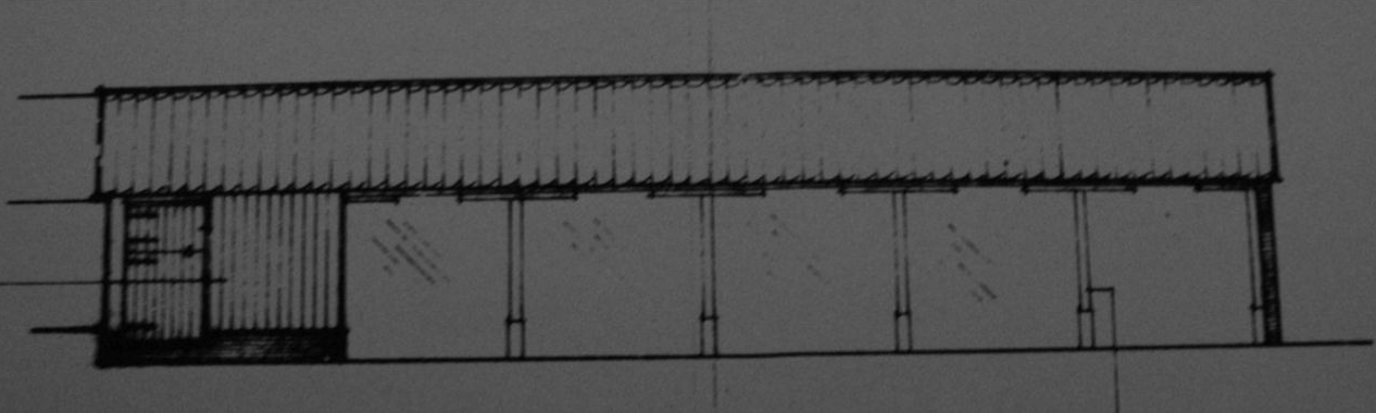 Fig.51 6- bay shelter shed (‘existing’ S elev., building 11, C/91/0962) 