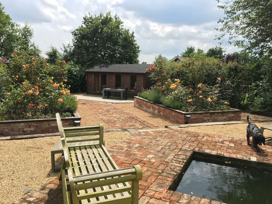  View down garden to yoga studio 