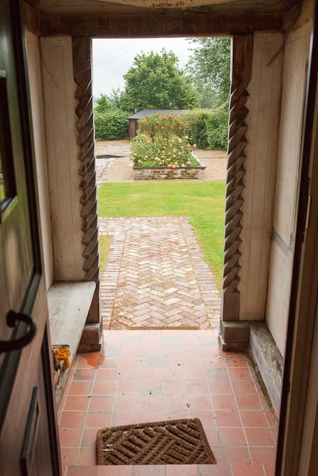 View out of front door to your private garden