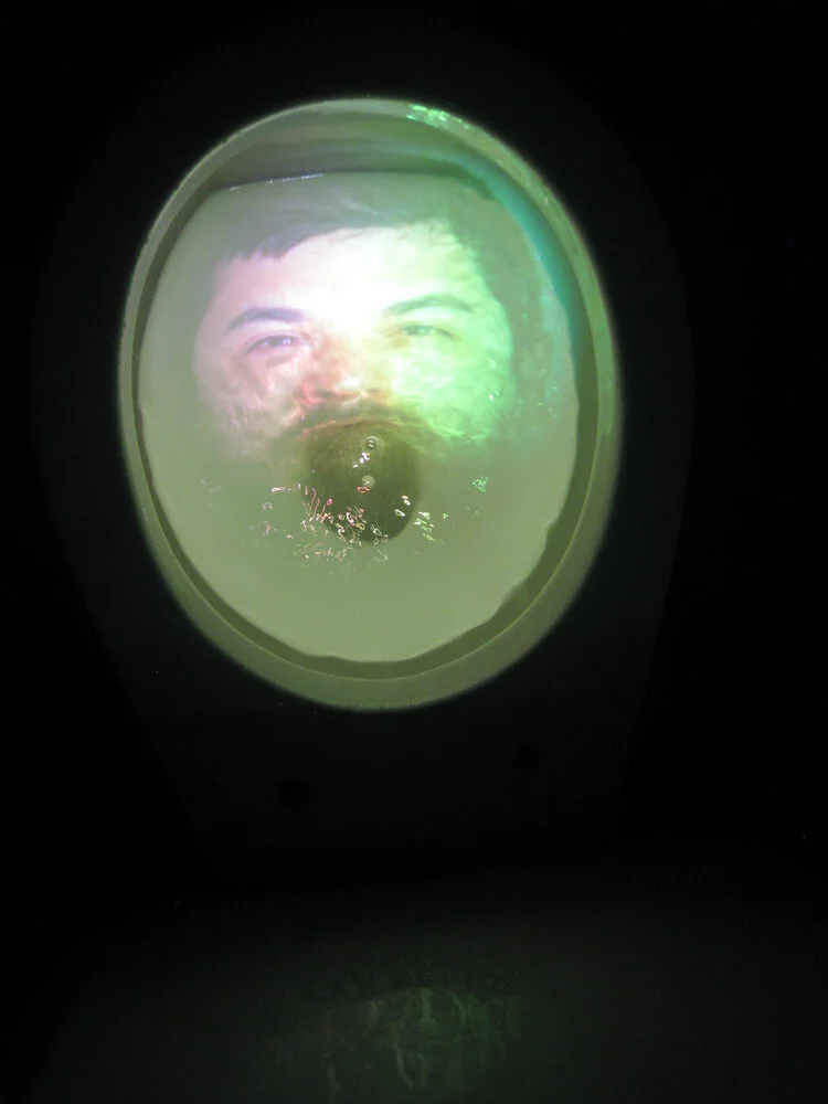 Voyeur Manifesto, video projection with sound, functional toilet