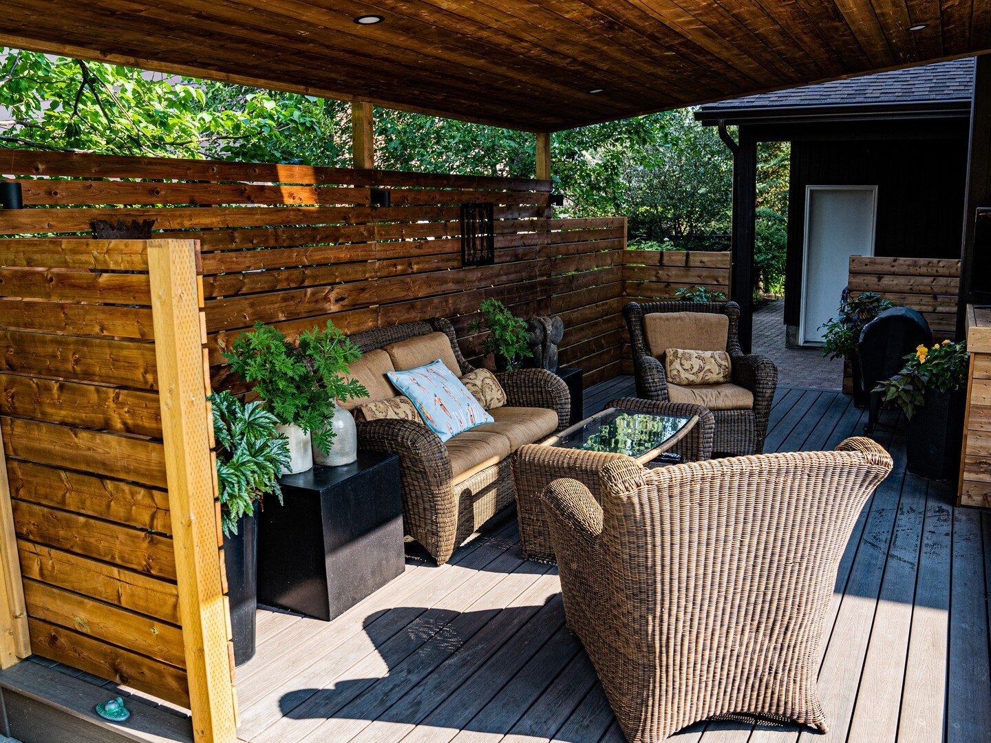 These cool mornings sure seem like a good time to snuggle up on the patio furniture with a blanket, coffee and a good book! Have you got a favourite outdoor spot to cozy up in?

#KeystoneOutdoorLiving #Saskatoon #LandscapeDesign #SwimmingPools #Patio