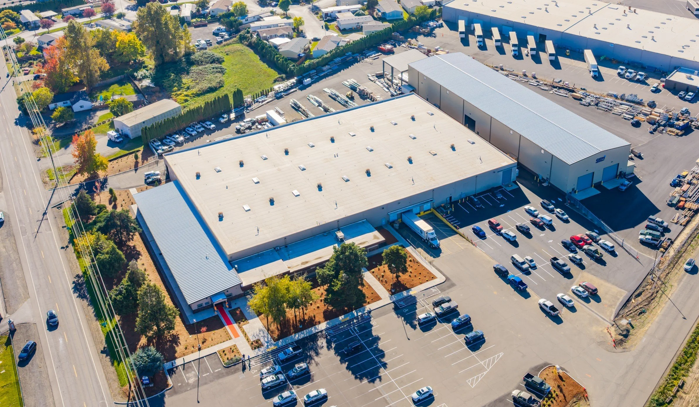 GEM Equipment's newest building shot from a drone