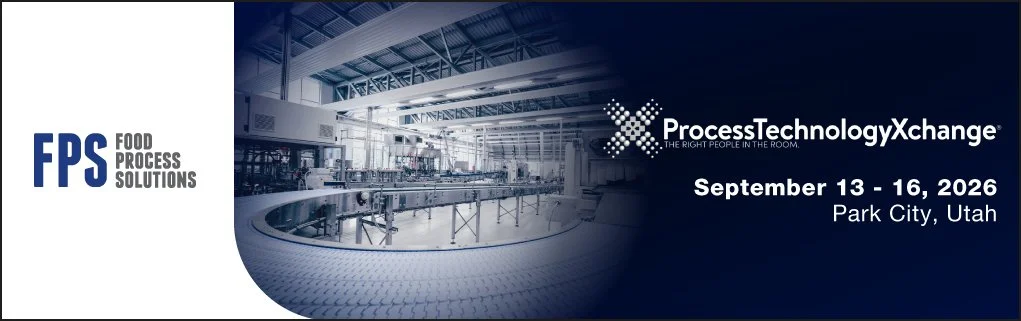 Announcement banner for Process Technology Xchange conference, September 13-16, 2026, in Park City, Utah, featuring a factory or industrial setting with machinery.