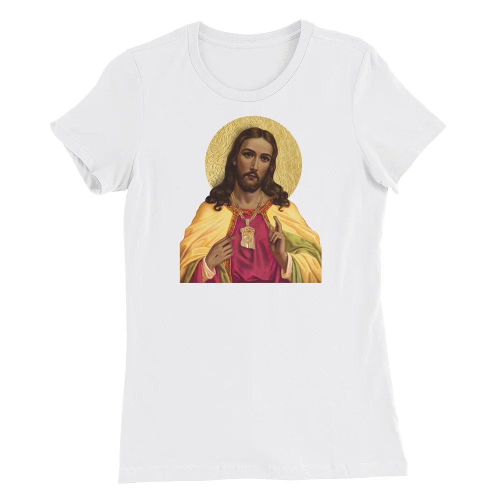 Jesus with the Jesus Piece - White