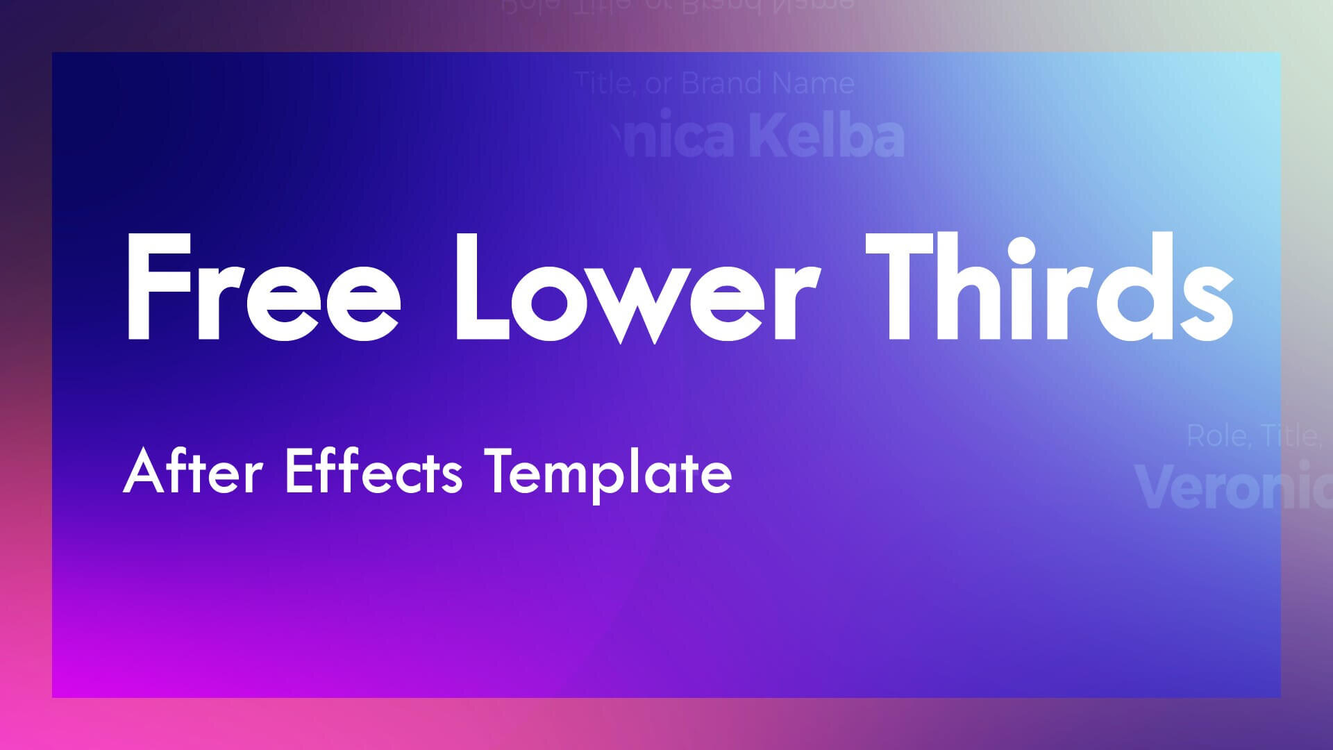 Free Lower Thirds After Effects Template