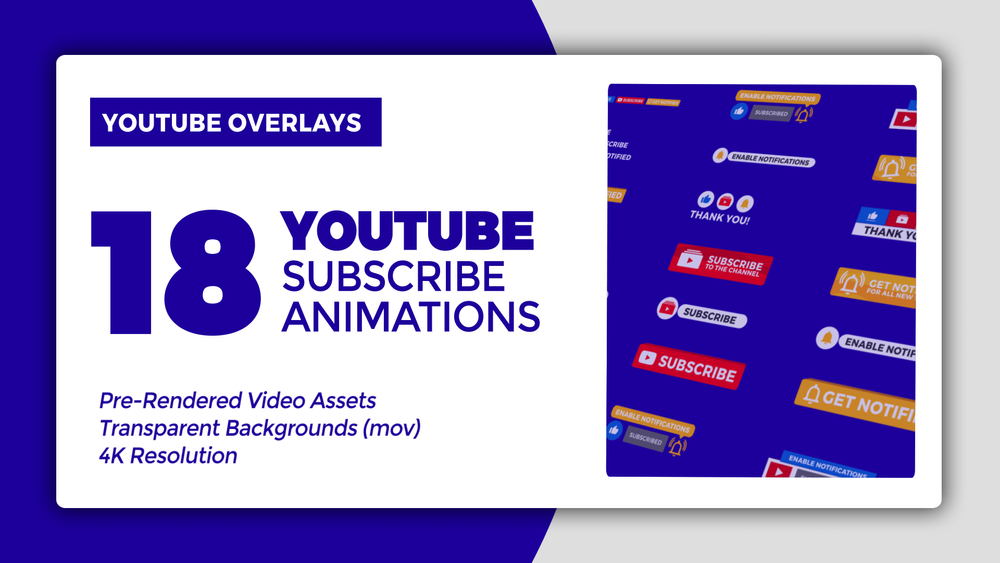 Free Like and Subscribe Overlays for : PNG, JPG, HD