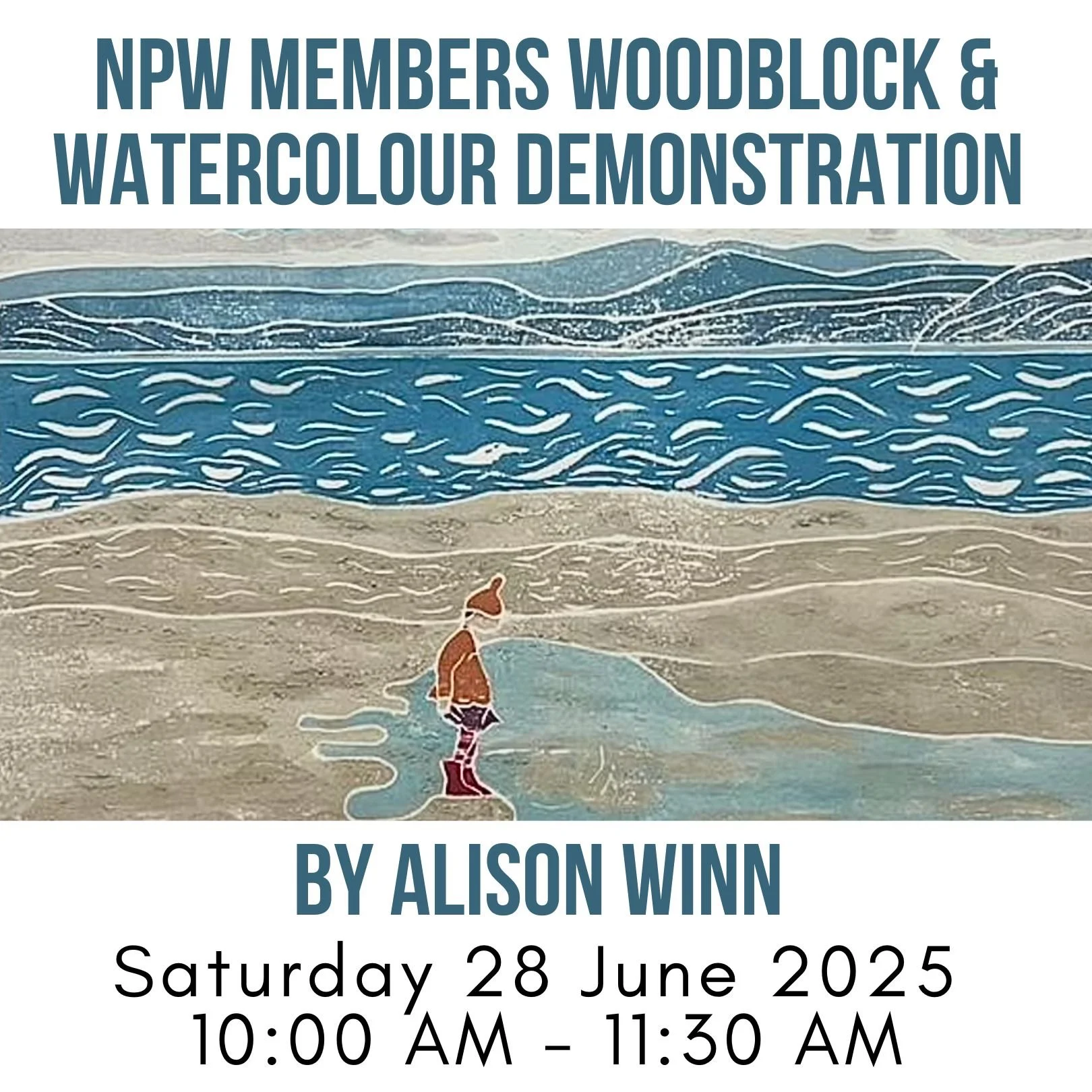 Woodblock and watercolour demo with Alison Winn