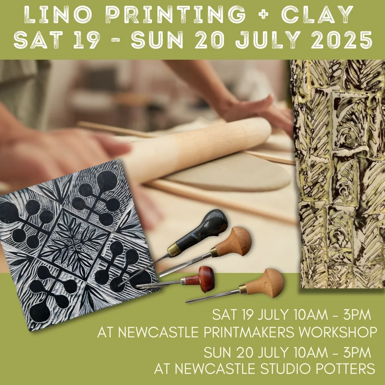 Synergy Workshop - Lino Printing + Clay