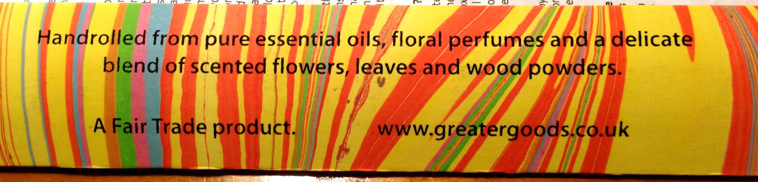 Wonderful hand made fairtrade incense