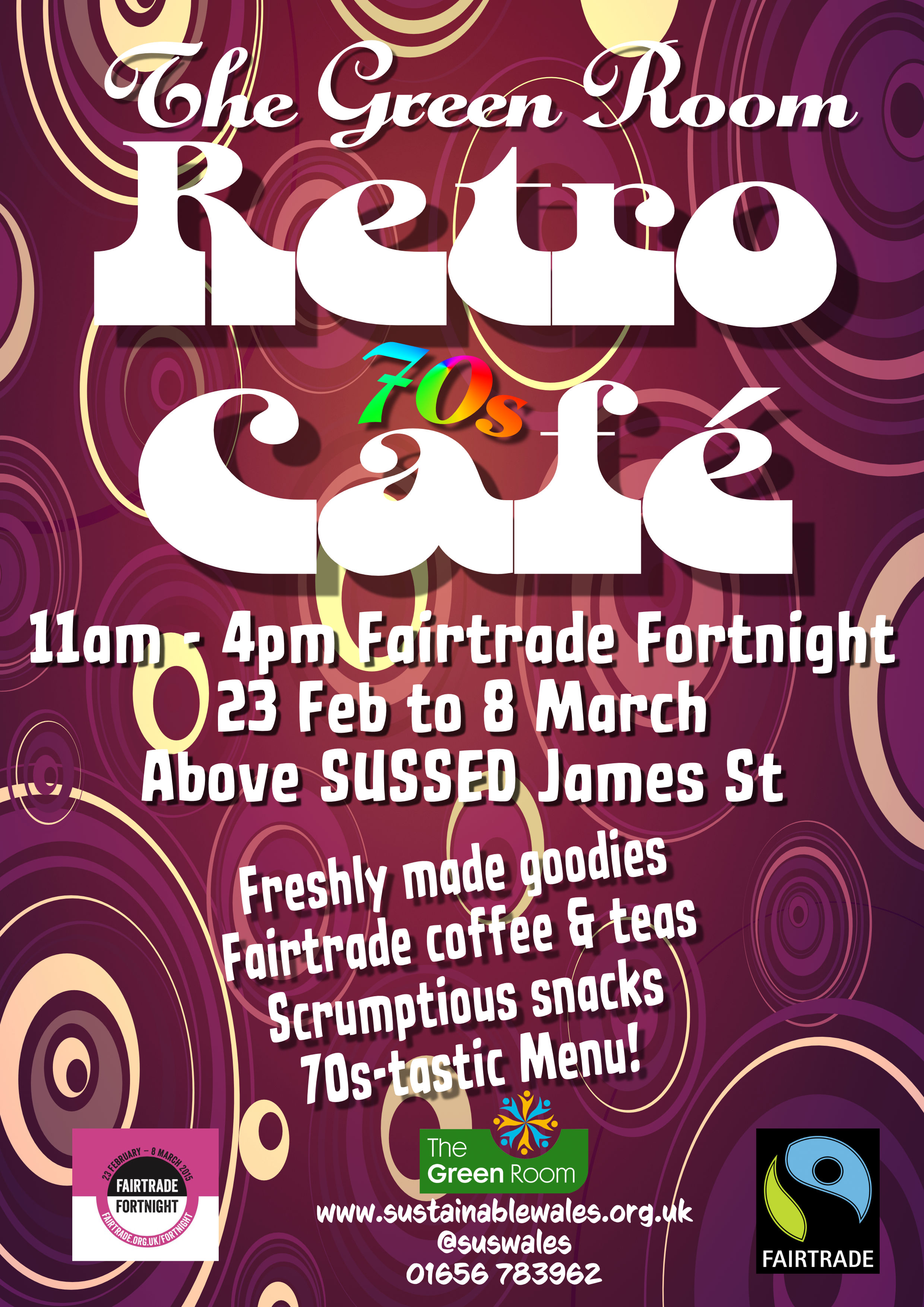 Retro Cafe Seventies Style Menu At The Green Room For